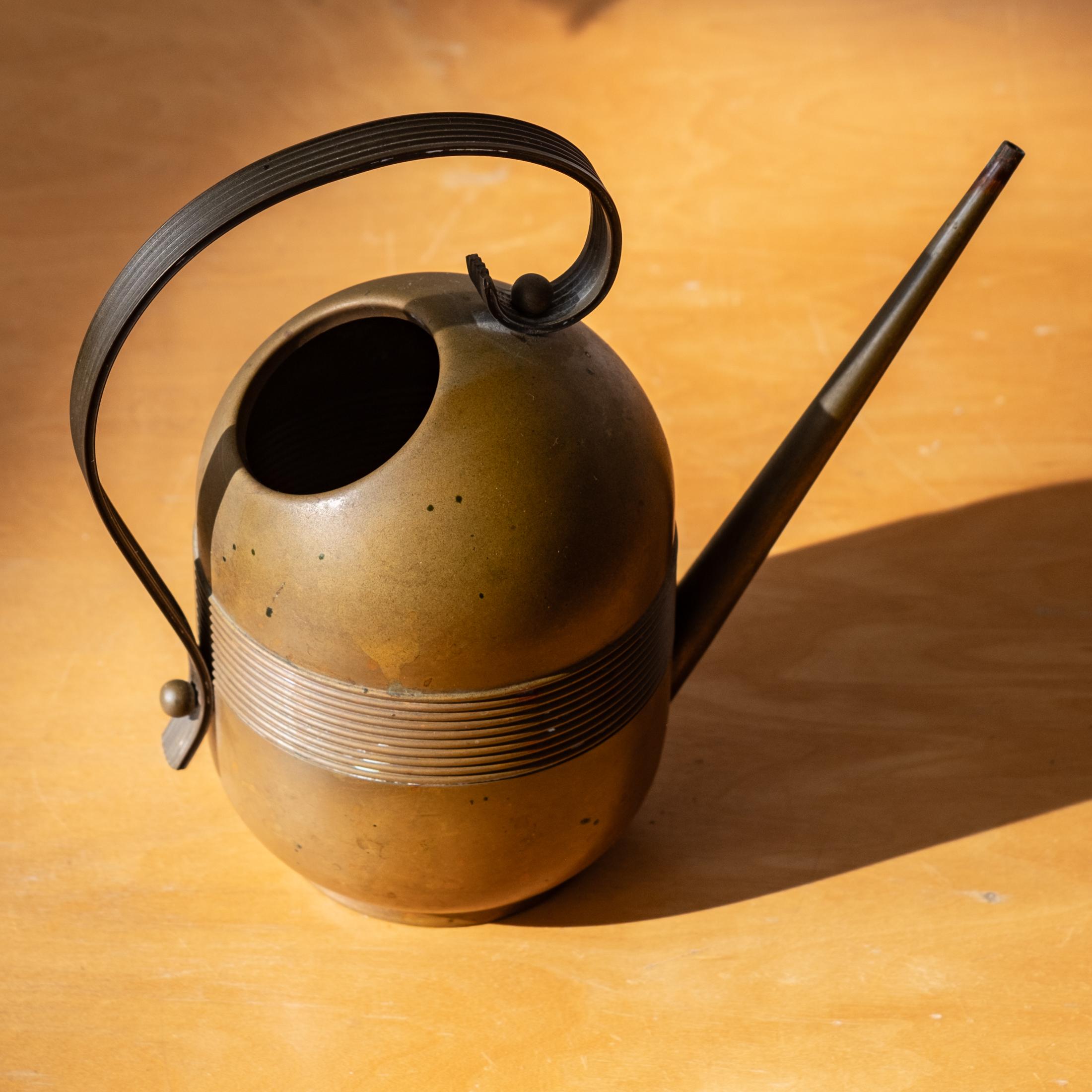 Art Deco Copper and Brass Watering Can by Chase For Sale 3