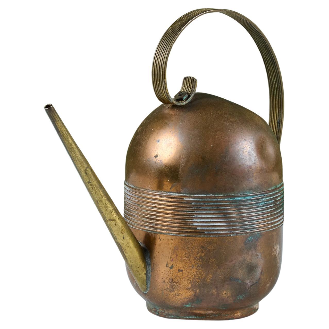 Art Deco Copper and Brass Watering Can by Chase