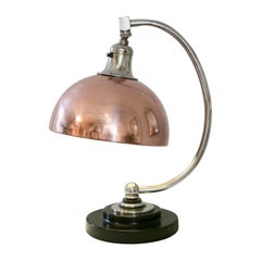 Art Deco Copper and Chrome Desk Lamp