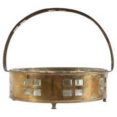 Cesta de fruta Art Decó de cobre y cristal al estilo de Hans Ofner, Austria ca. 1