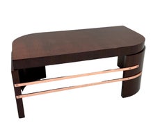Art Deco Copper and Walnut Cocktail Table attributed to Donald Deskey C.1930