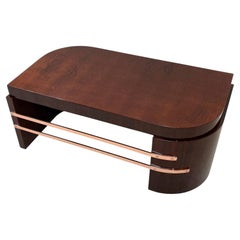 Art Deco Copper and Walnut Cocktail Table attributed to Donald Deskey C.1930