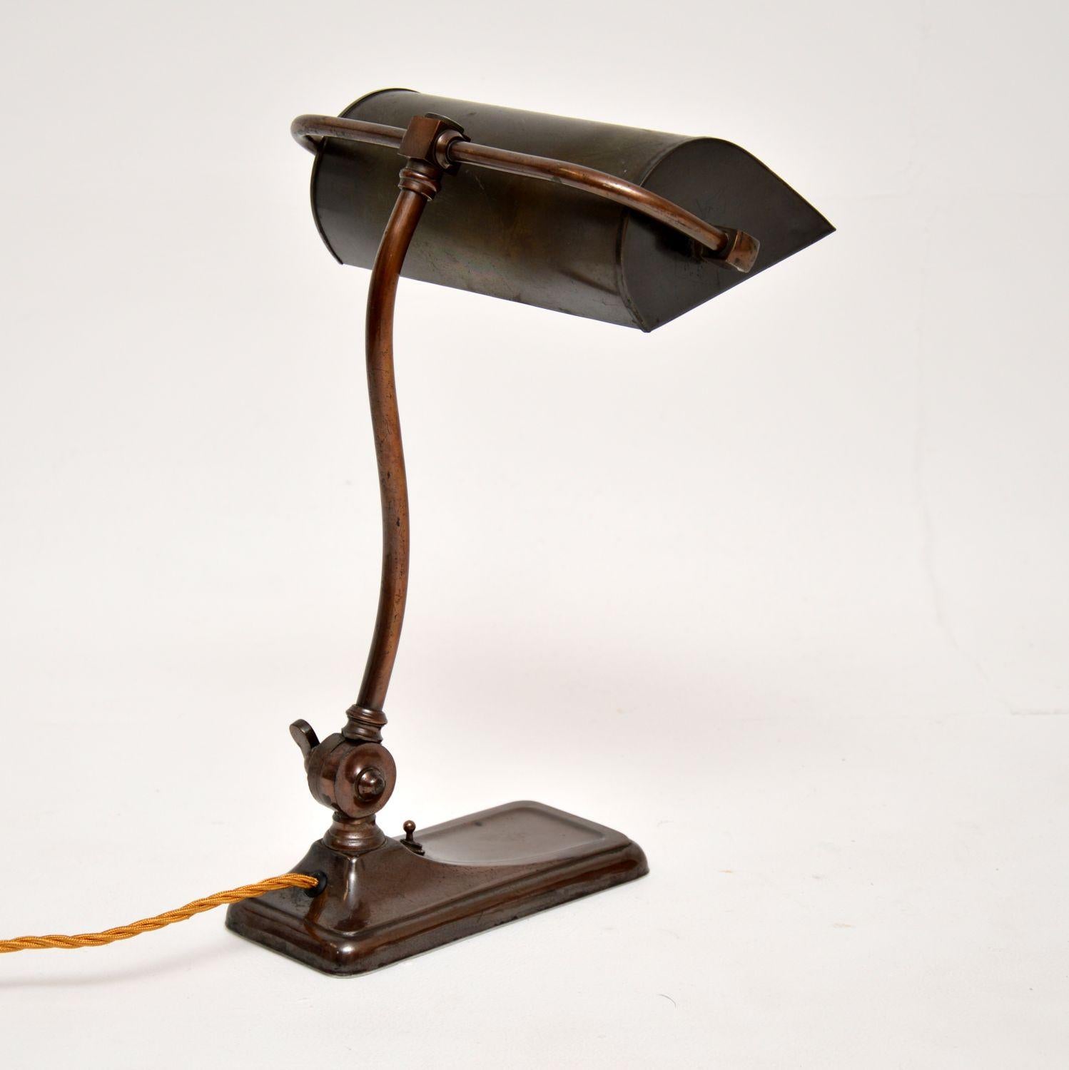 Art Deco Copper Bankers Desk Lamp 5