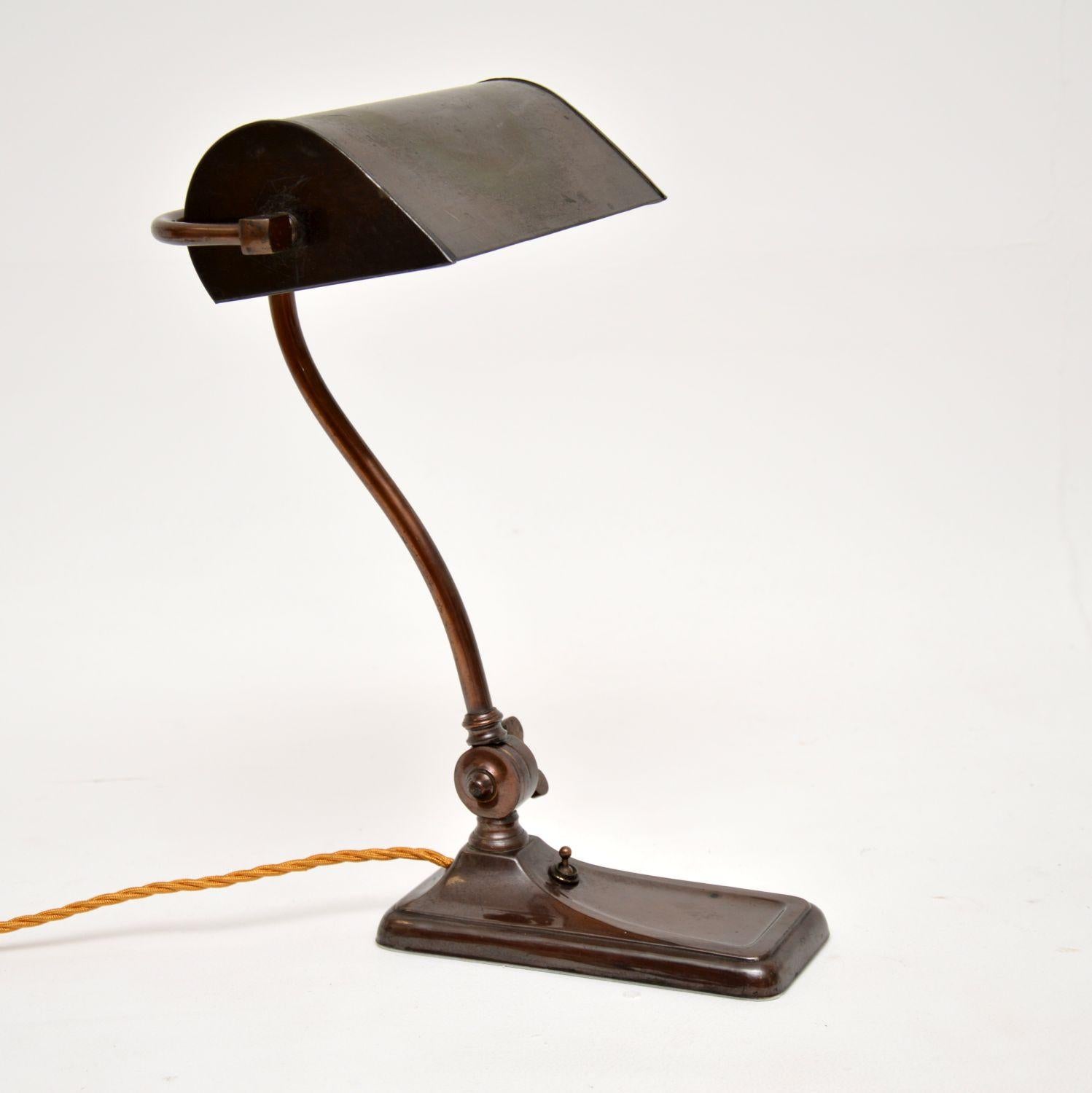 Art Deco Copper Bankers Desk Lamp 6