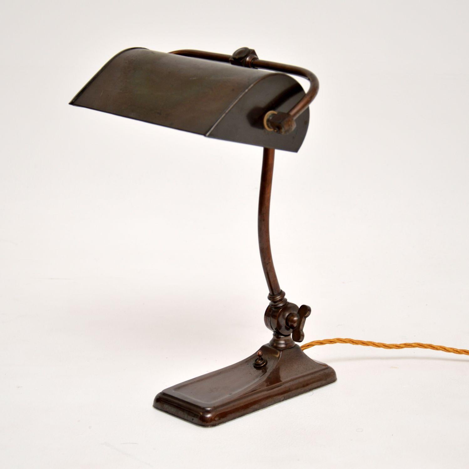 Art Deco Copper Bankers Desk Lamp 8