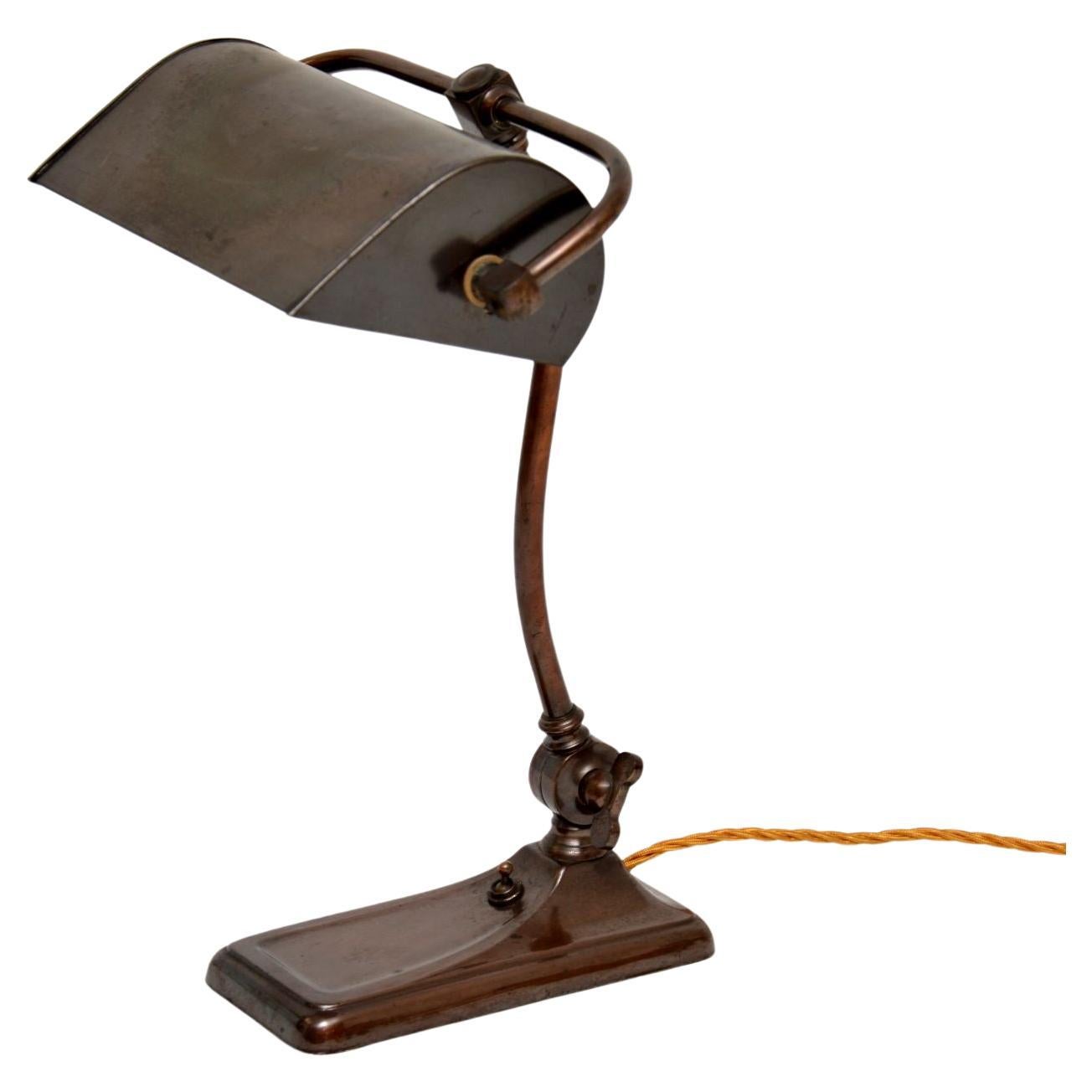 Art Deco Copper Bankers Desk Lamp