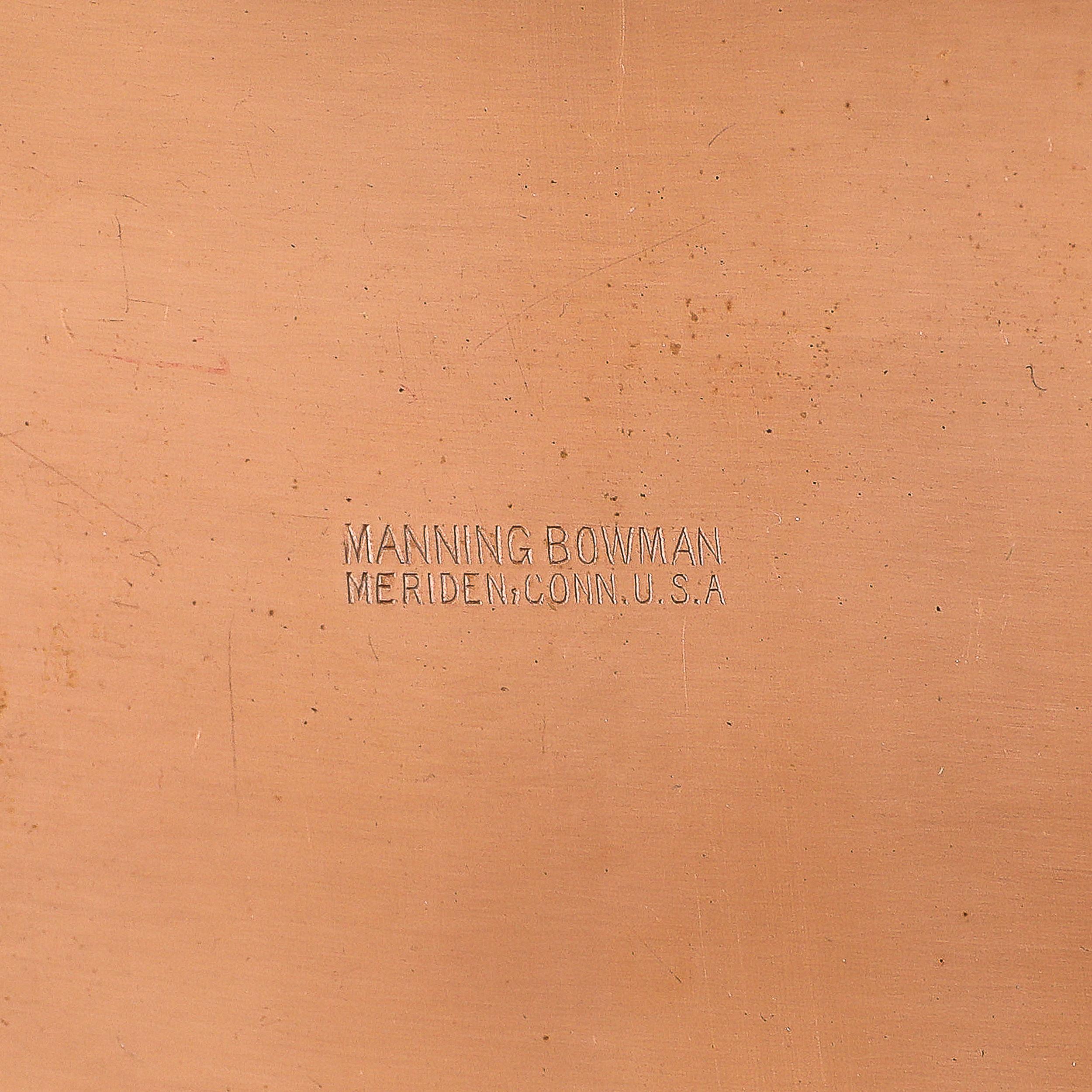 Art Deco Copper Box with Teak Handle signed Manning Bowman For Sale 7