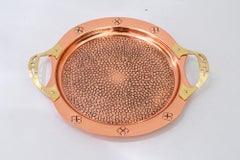 Art Deco copper, brass serving plate vienna around 1920s