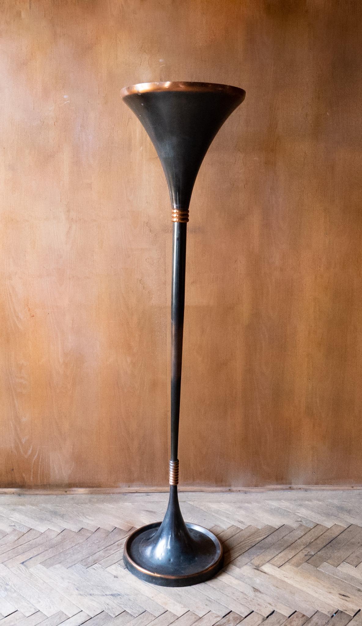 Art Deco Copper Brown Floor Lamp by Pietro Chiesa, Italy, 1950s 6