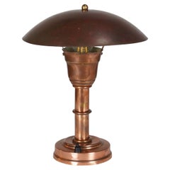 Antique Art Deco Copper Desk Lamp
