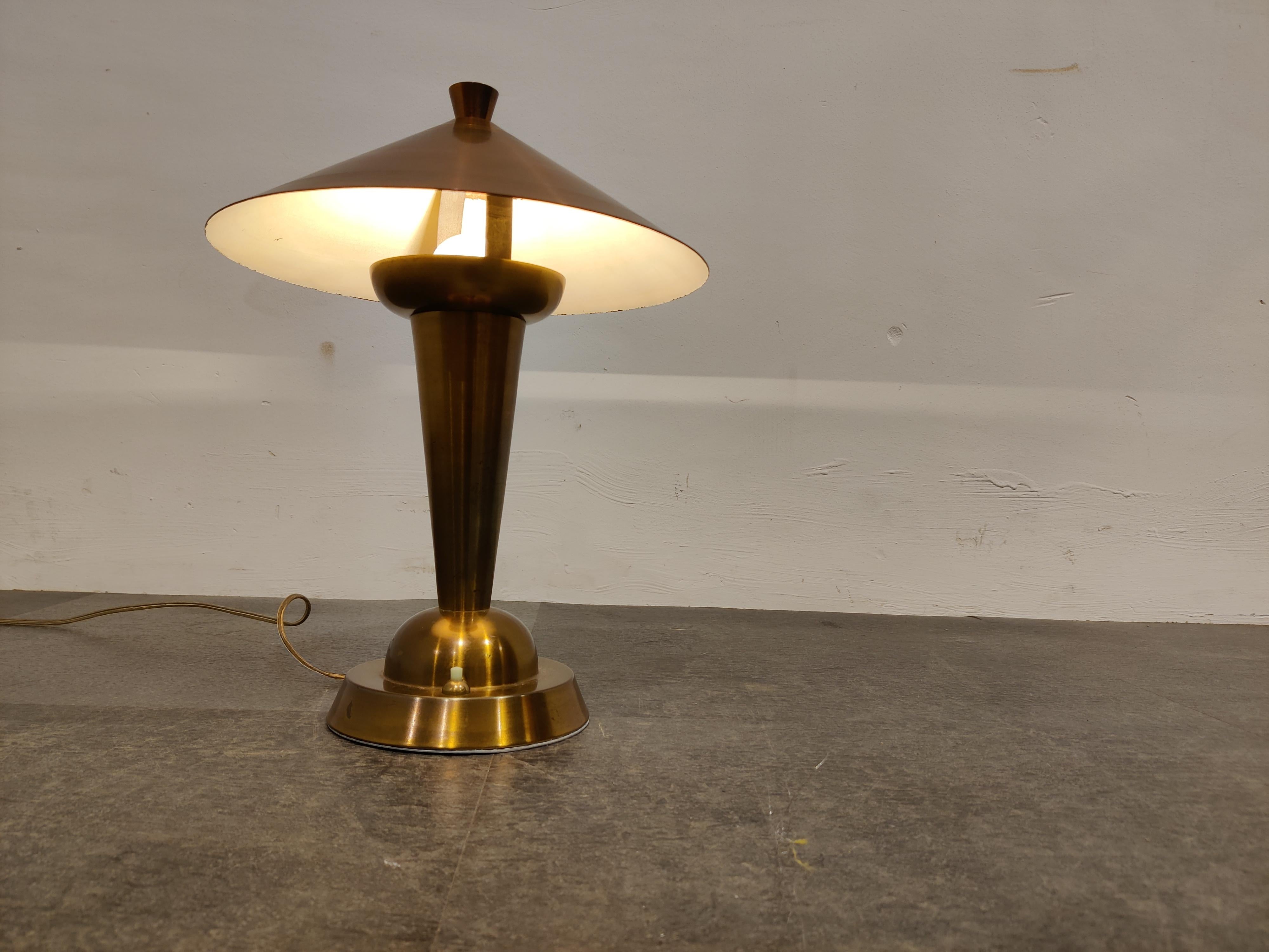 French Art Deco Copper Desk Lamp 'Mushroom', 1930s