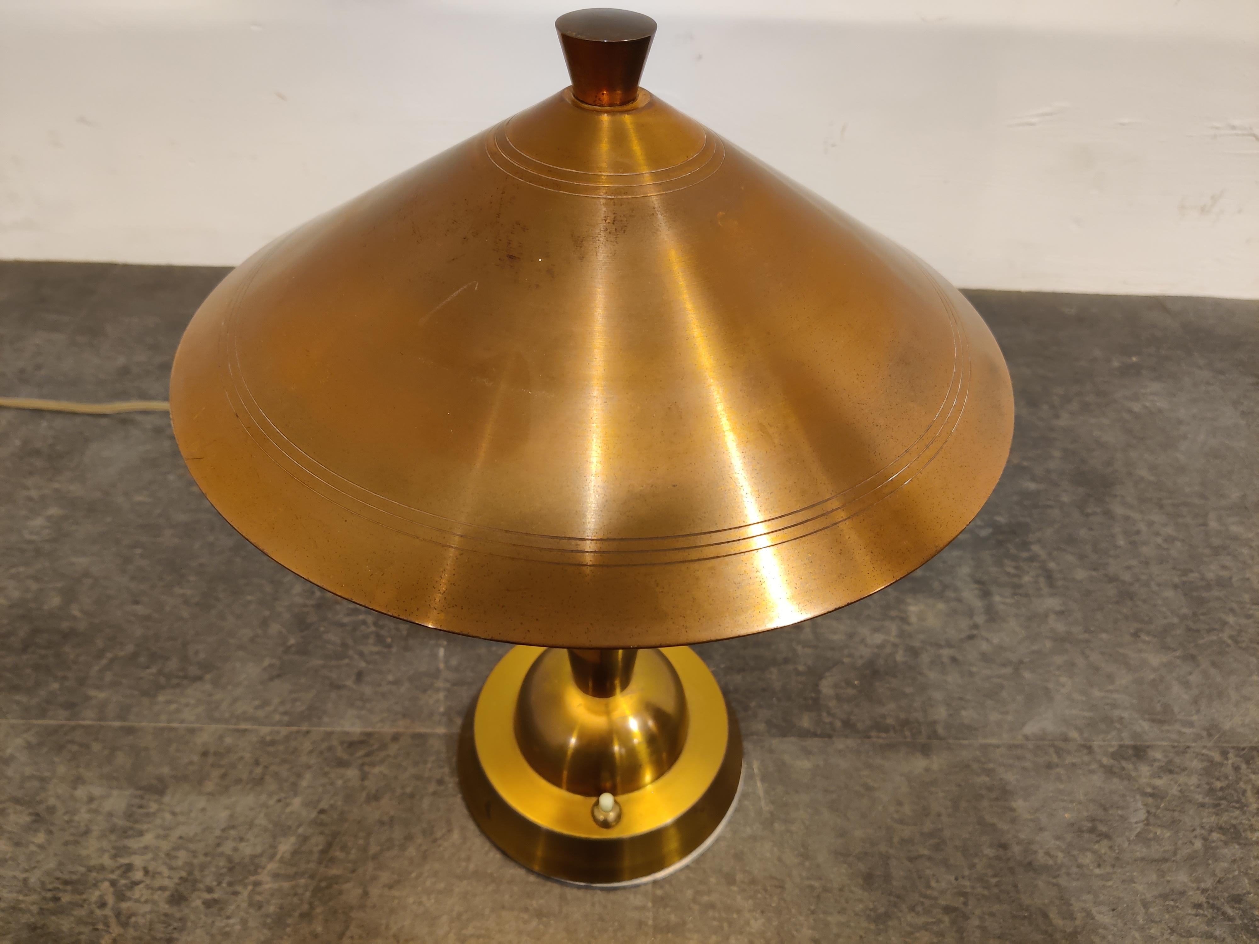 Art Deco Copper Desk Lamp 'Mushroom', 1930s 2