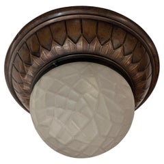 Antique Art Deco Copper Flush Mount