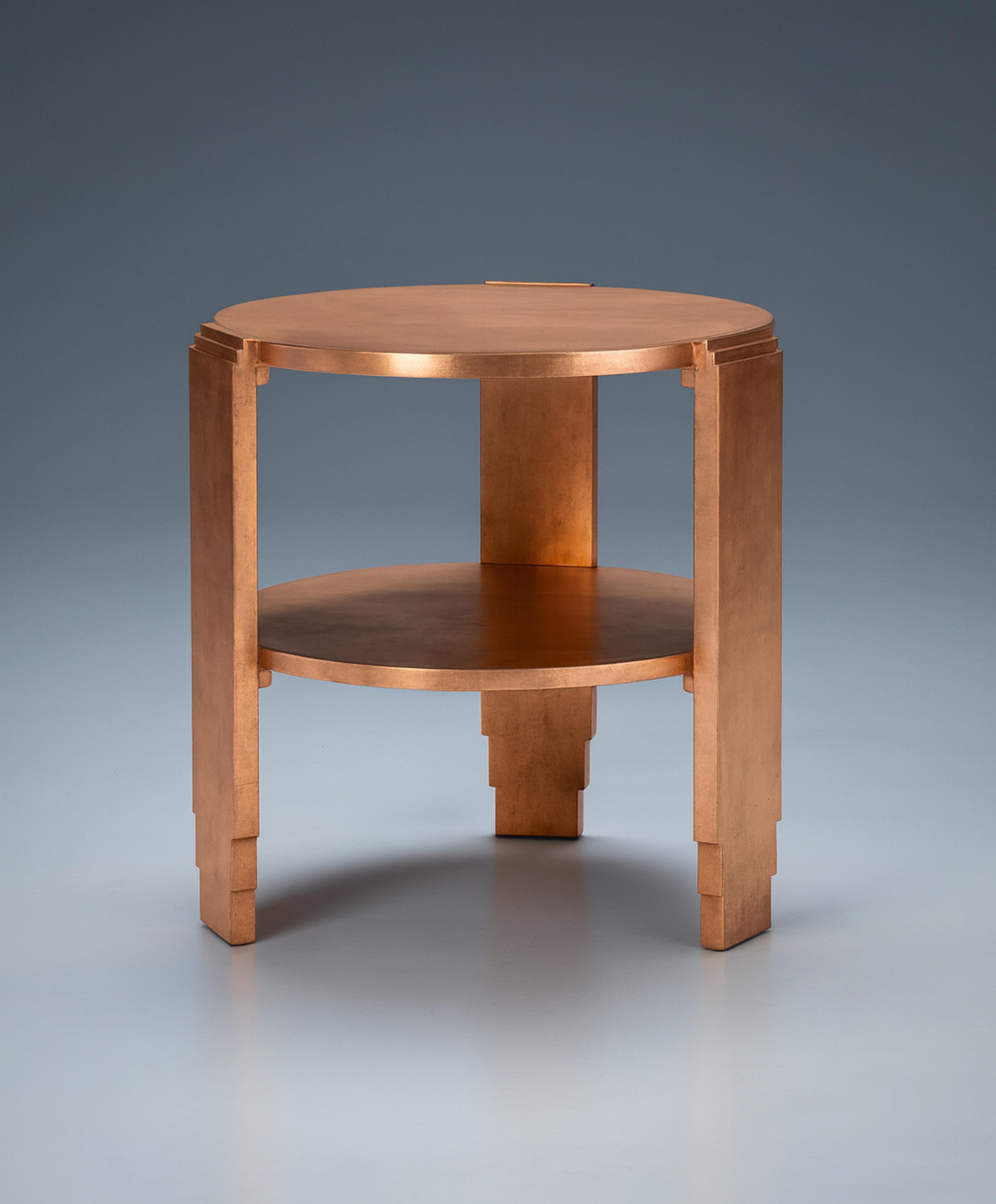 Art Deco Copper Gilt Round Center Table, 20th Century In Good Condition For Sale In Lisbon, PT