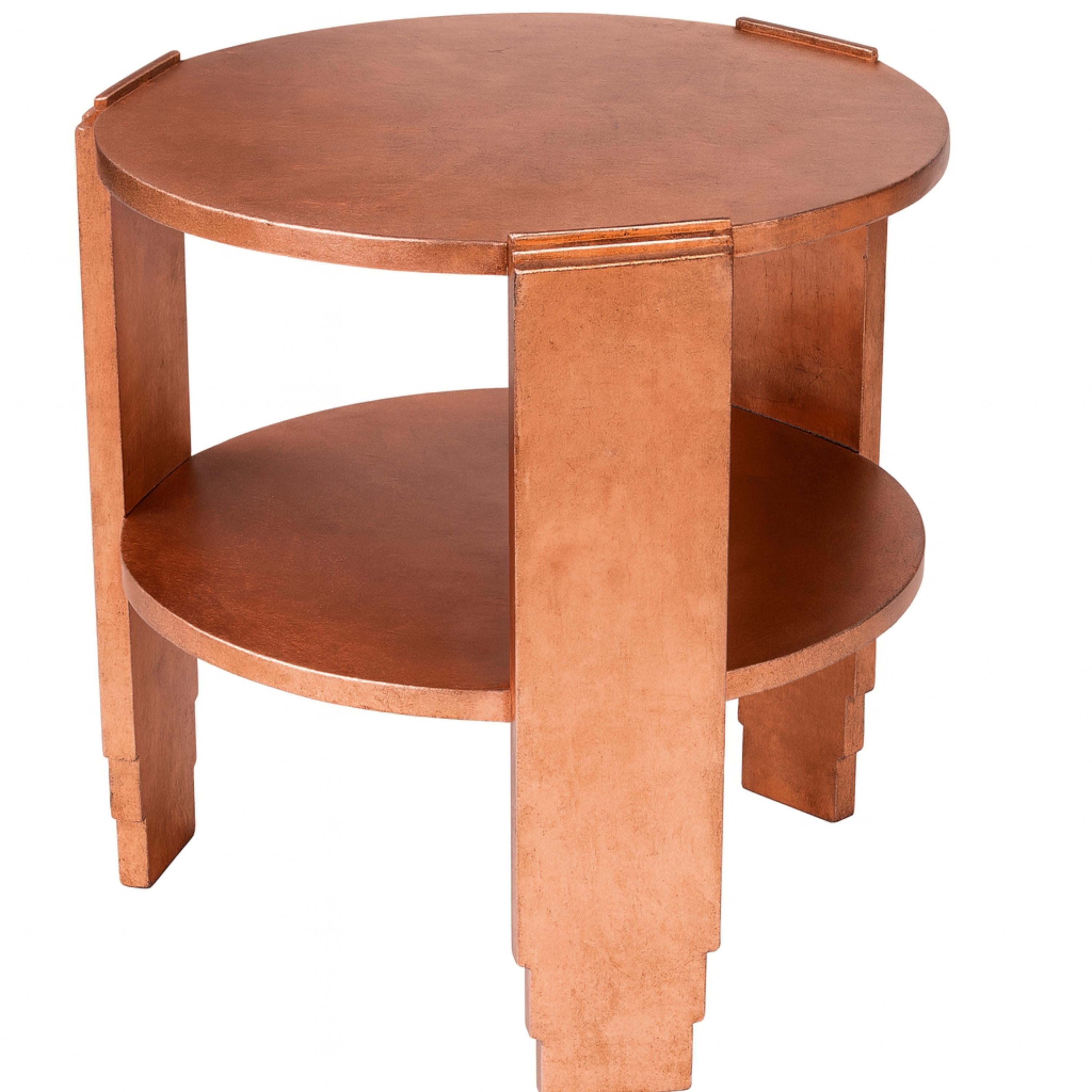 Art Deco Copper Gilt Round Center Table, 20th Century For Sale 1