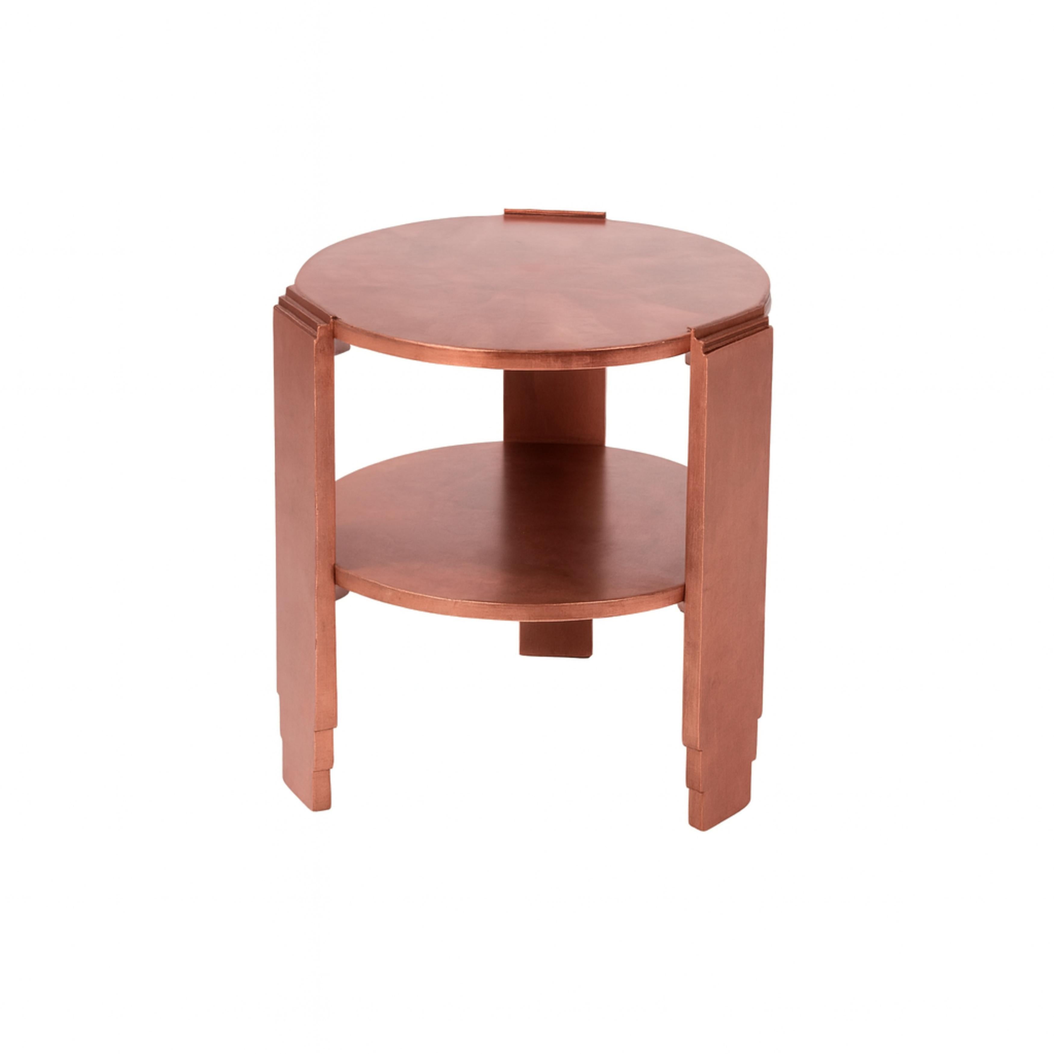 Art Deco Copper Gilt Round Center Table, 20th Century For Sale 2