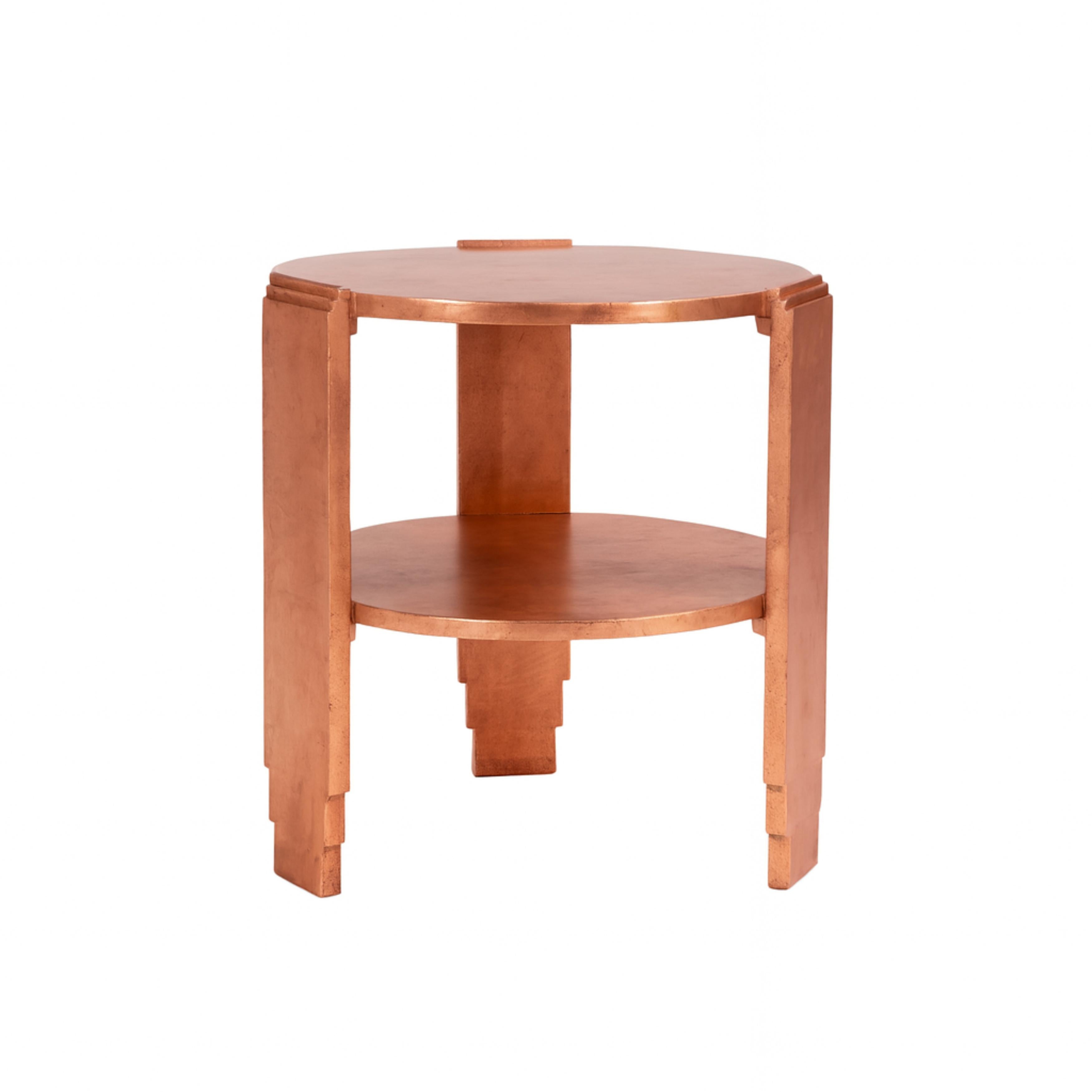 Art Deco Copper Gilt Round Center Table, 20th Century For Sale 3