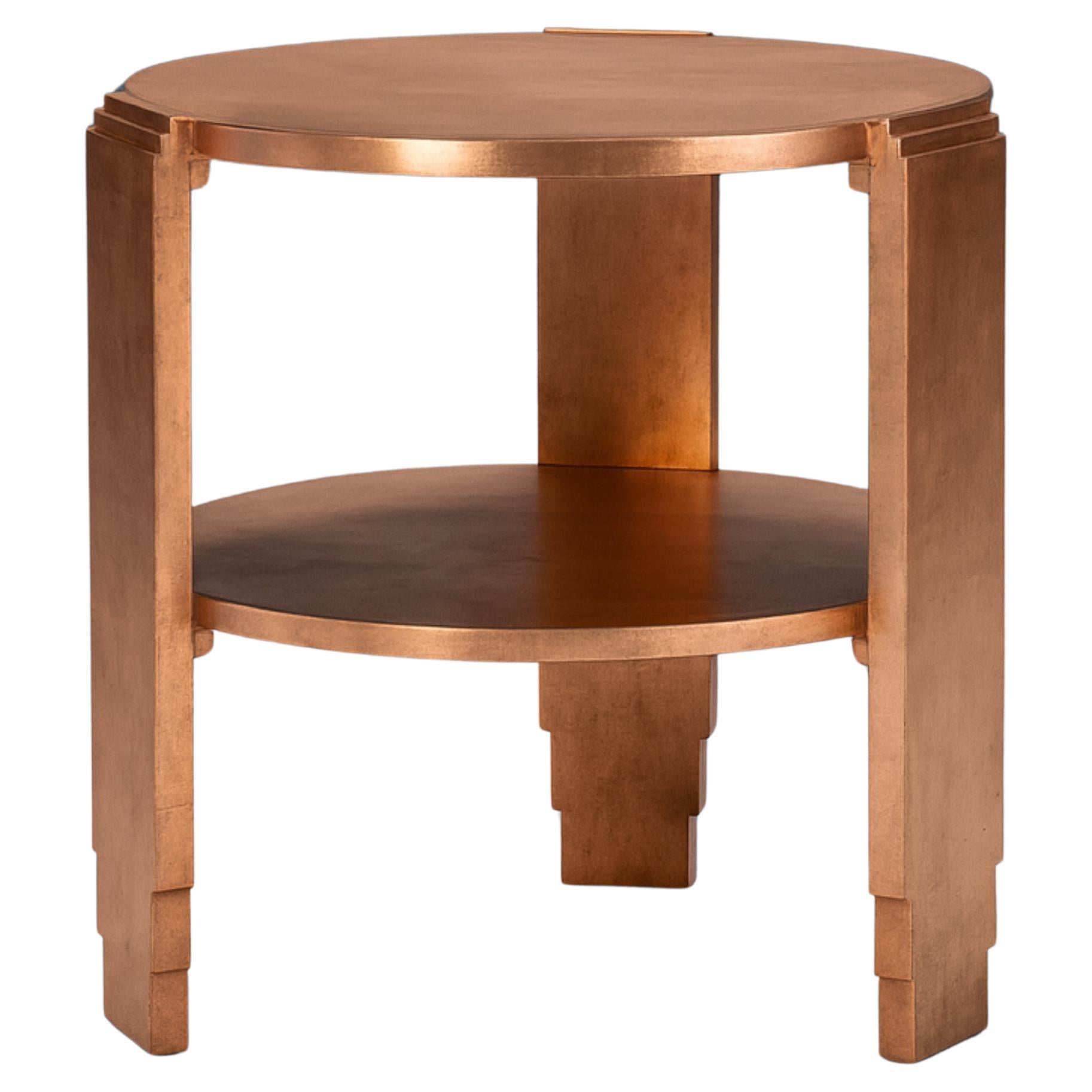 Art Deco Copper Gilt Round Center Table, 20th Century