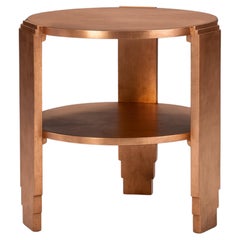 Art Deco Copper Gilt Round Center Table, 20th Century