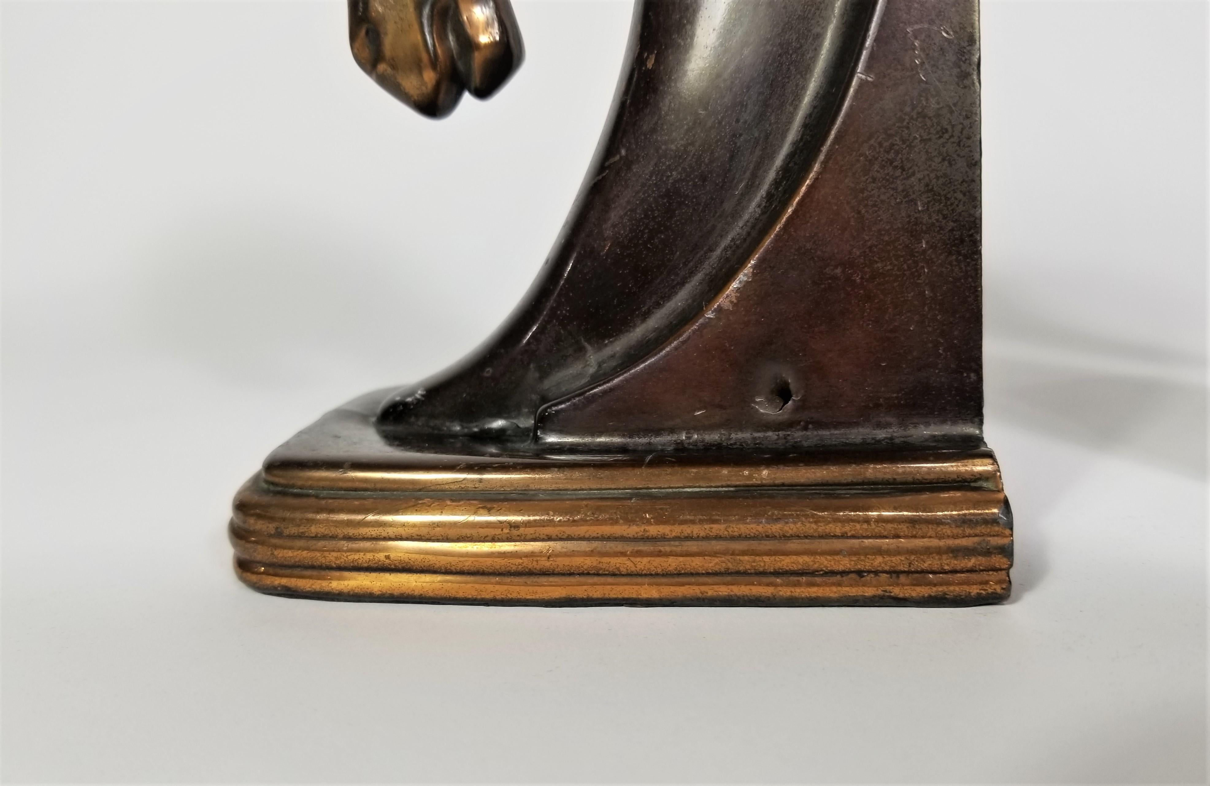 Art Deco Copper Horse Bookends 12