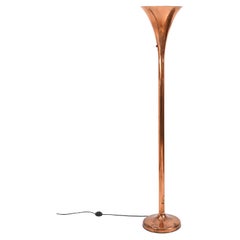 Art Deco Copper Italian Floor Lamp, Italy, 1940s