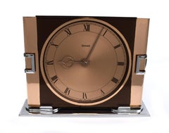 Art Deco Copper Mirror Electric Clock by Ferranti, English, C1930