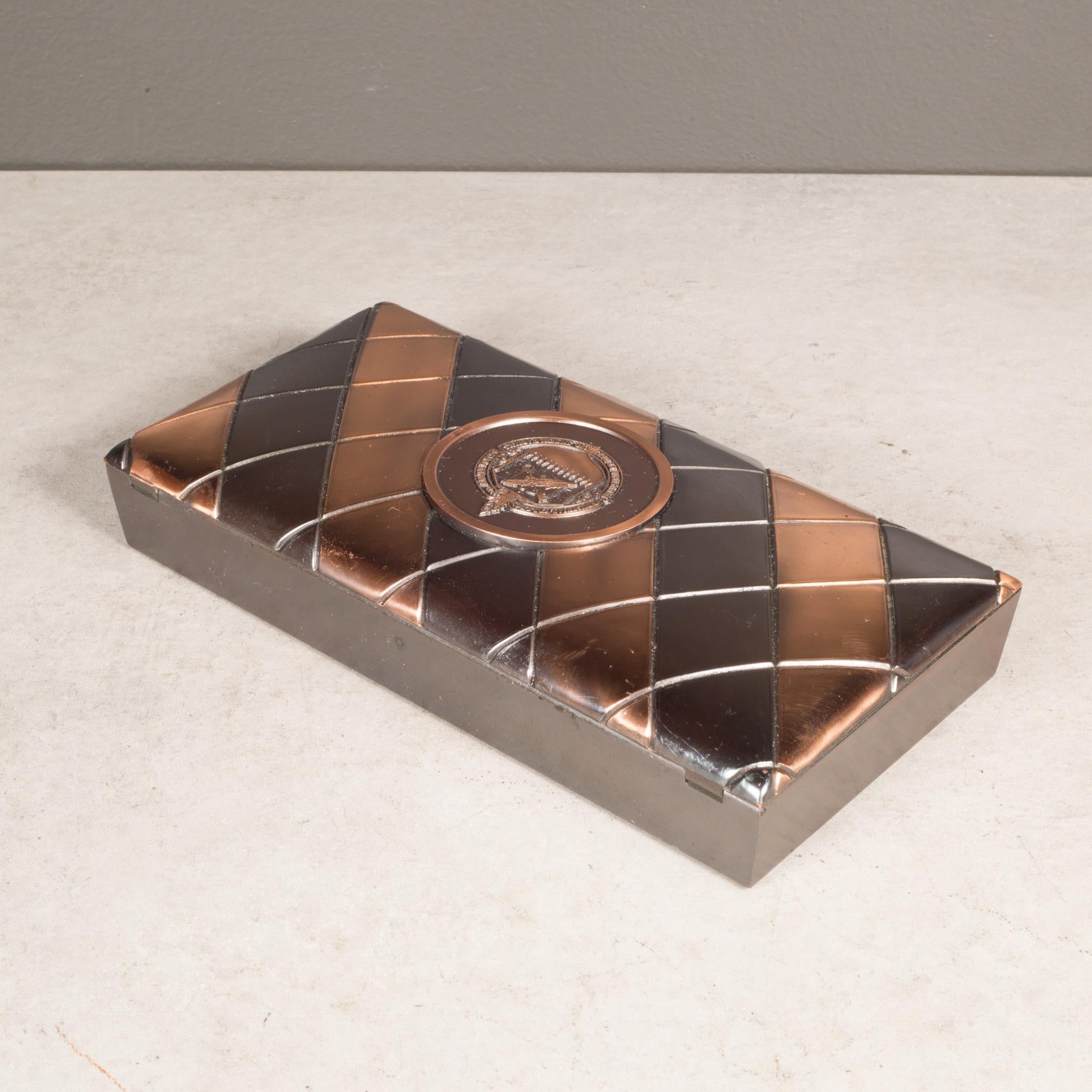 Plated Art Deco Copper Plate Cigar Box, c.1930