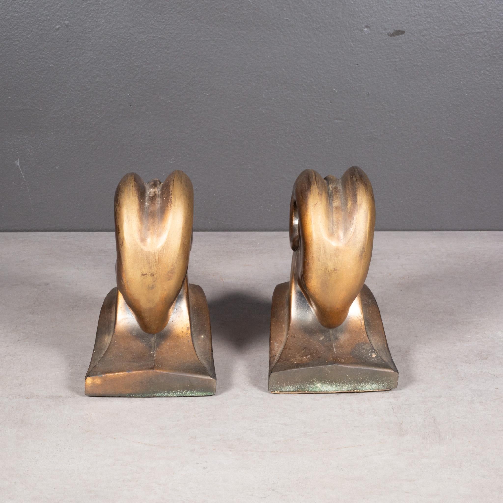 Art Deco Ram's Head Bookends by Cornell Foundry, circa 1930-FREE SHIPPING In Good Condition For Sale In San Francisco, CA