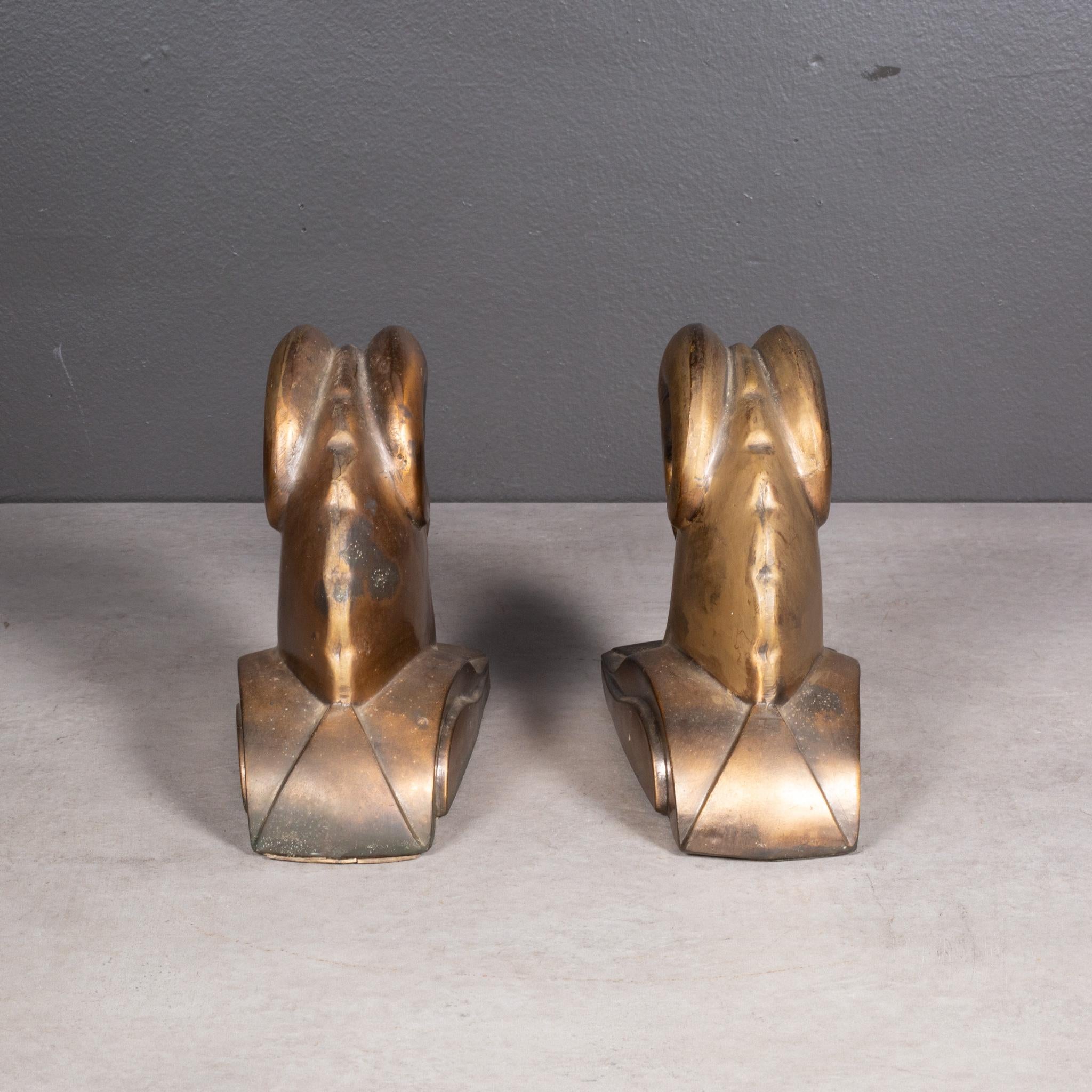20th Century Art Deco Ram's Head Bookends by Cornell Foundry, circa 1930-FREE SHIPPING For Sale