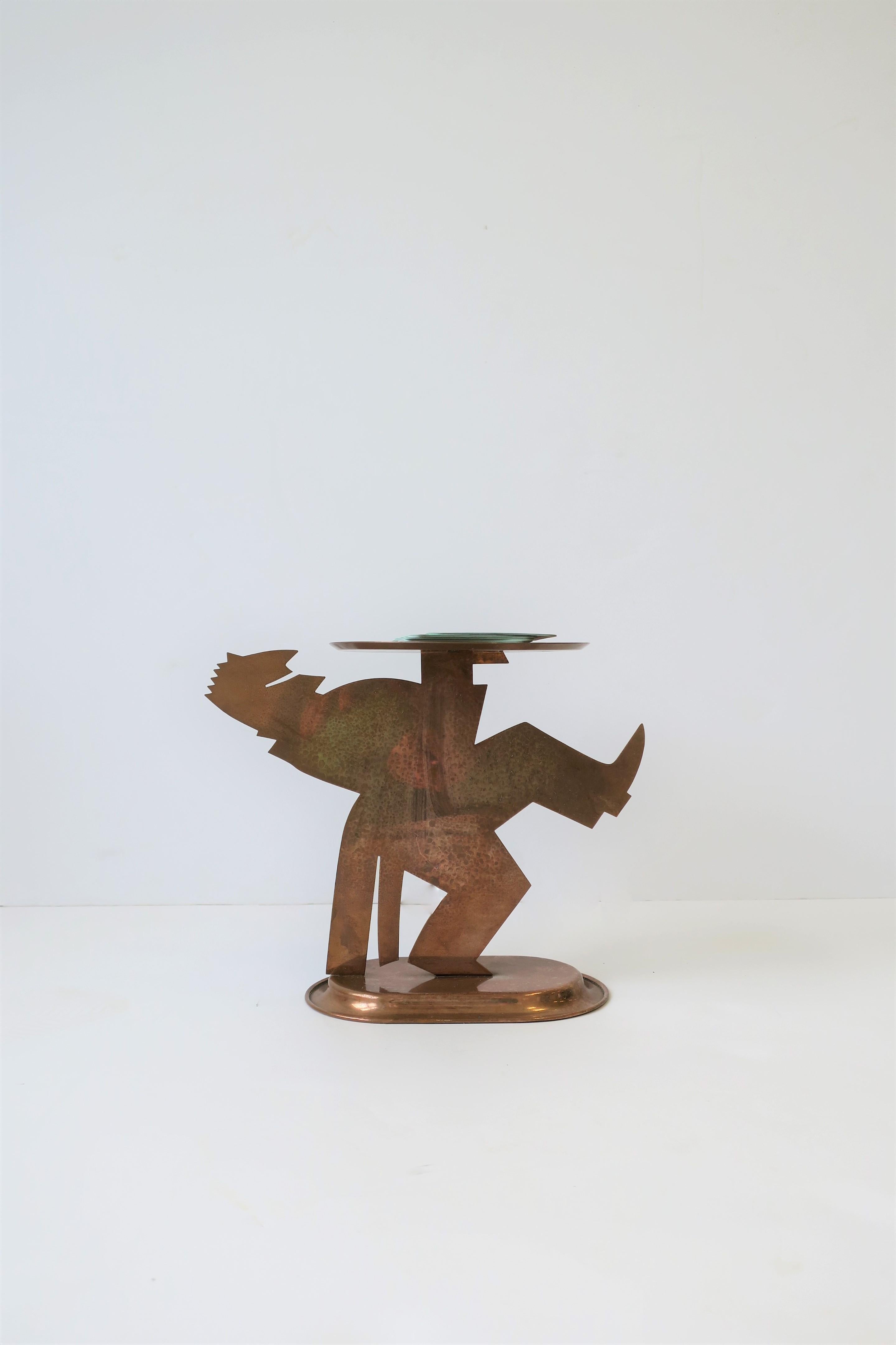 American Art Deco Period Copper Figurative Sculpture Piece by Chase For Sale