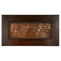 Art Deco Copper Wall Relief, The Hunt circa 1920s