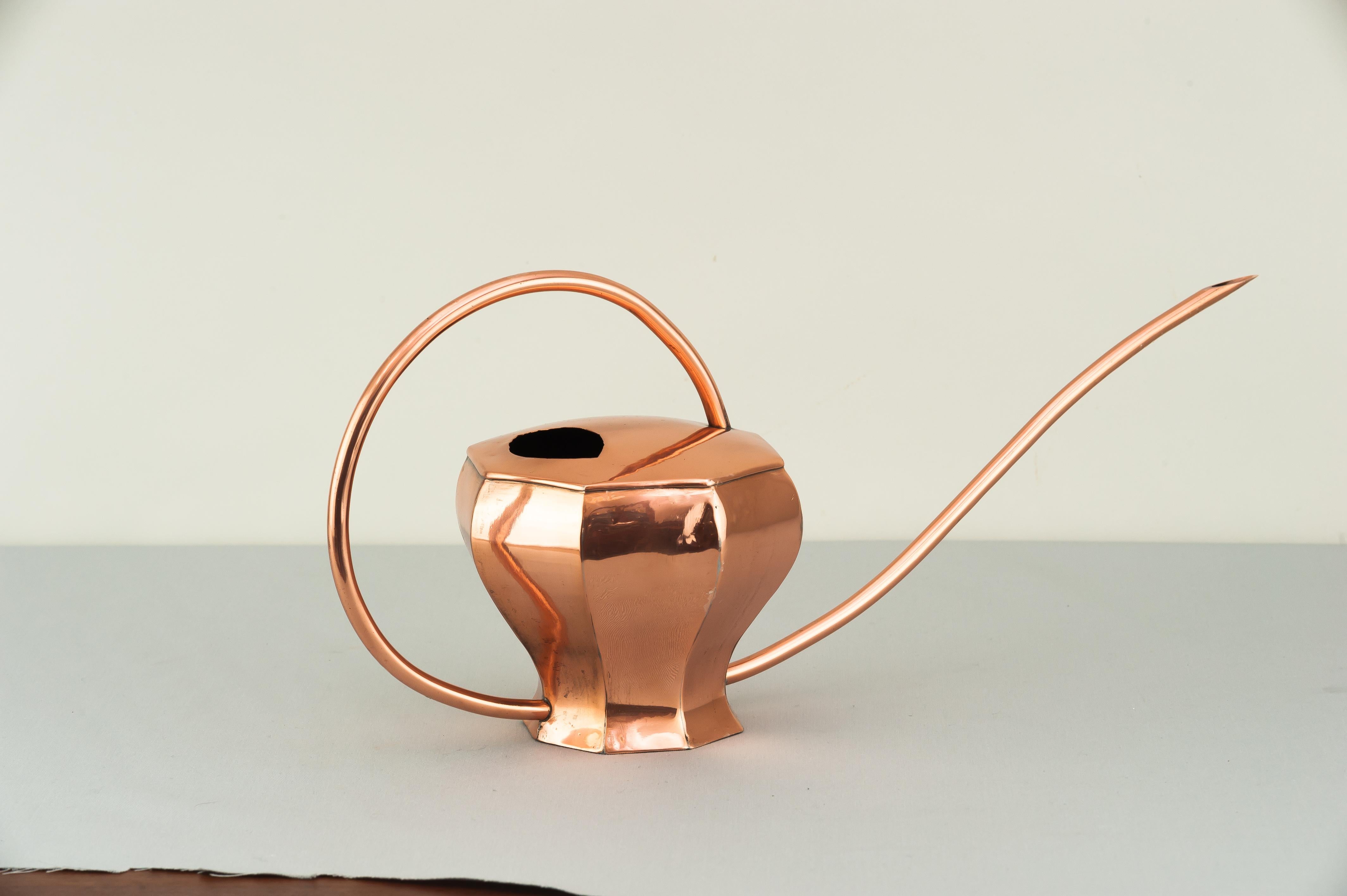Lacquered Art Deco Copper Watering Can, 1930s