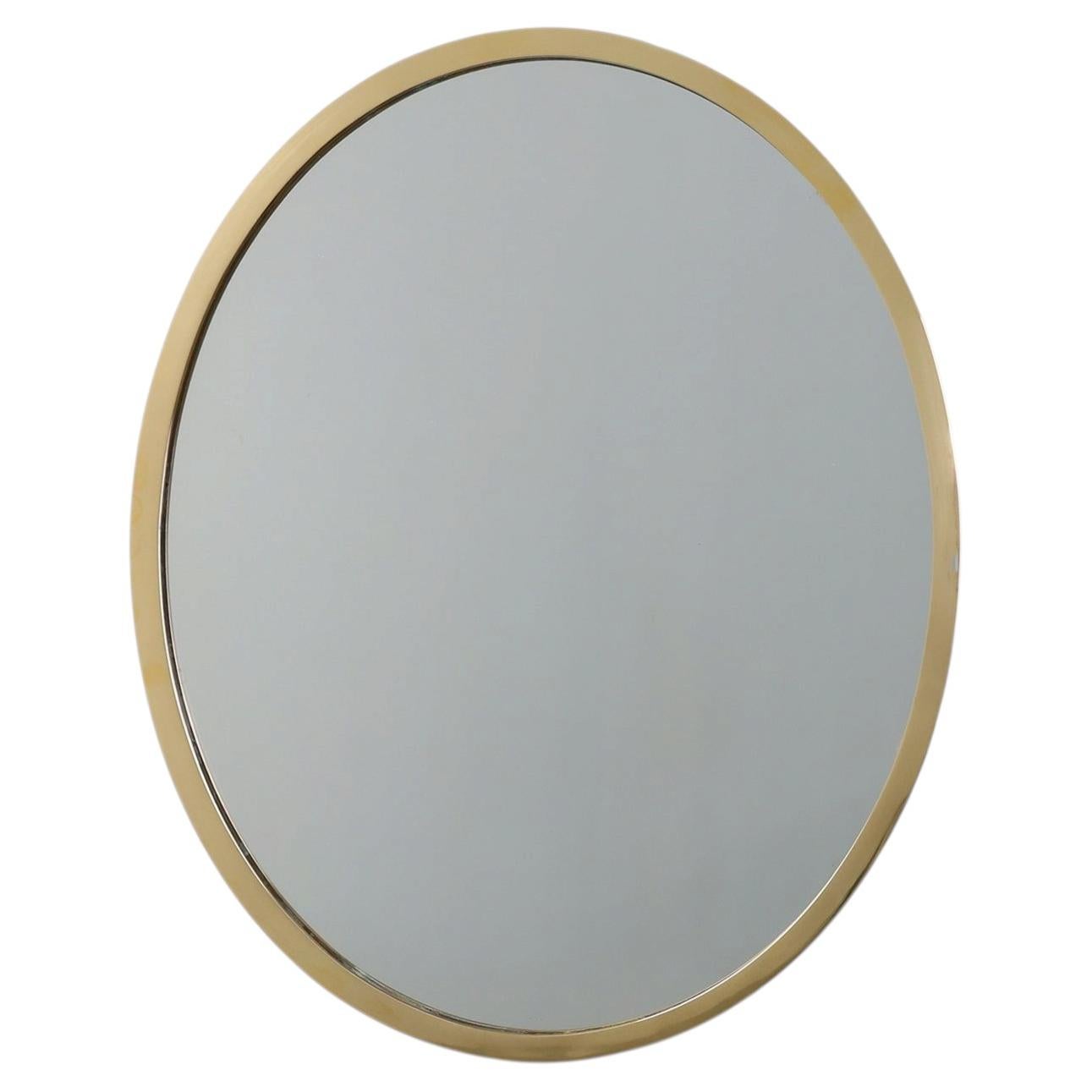 Art Deco Copper‑Plated Metal Mirror, Belgium ca. 1925 For Sale