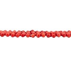 Art Deco Coral Bead Necklace 70"