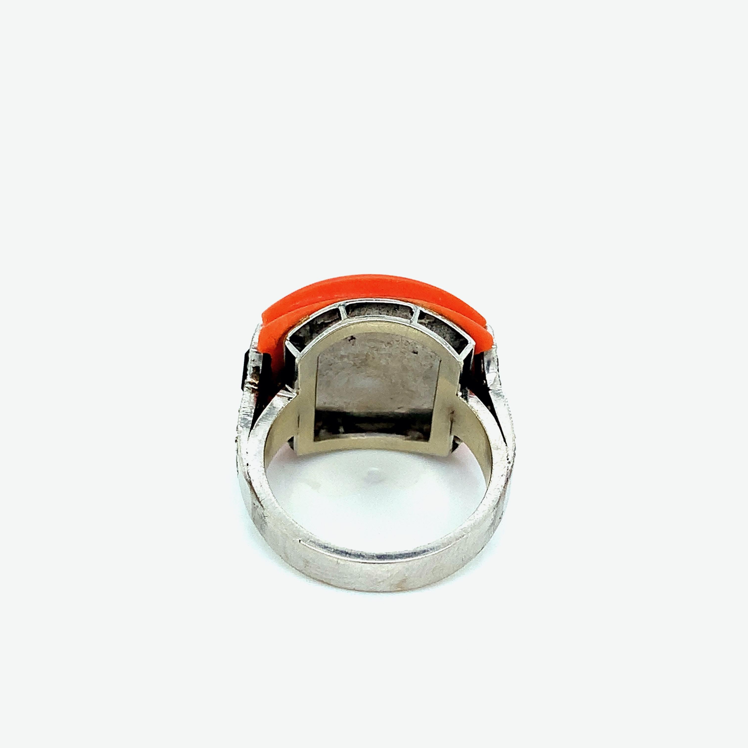 Art Deco Coral Ring For Sale 1