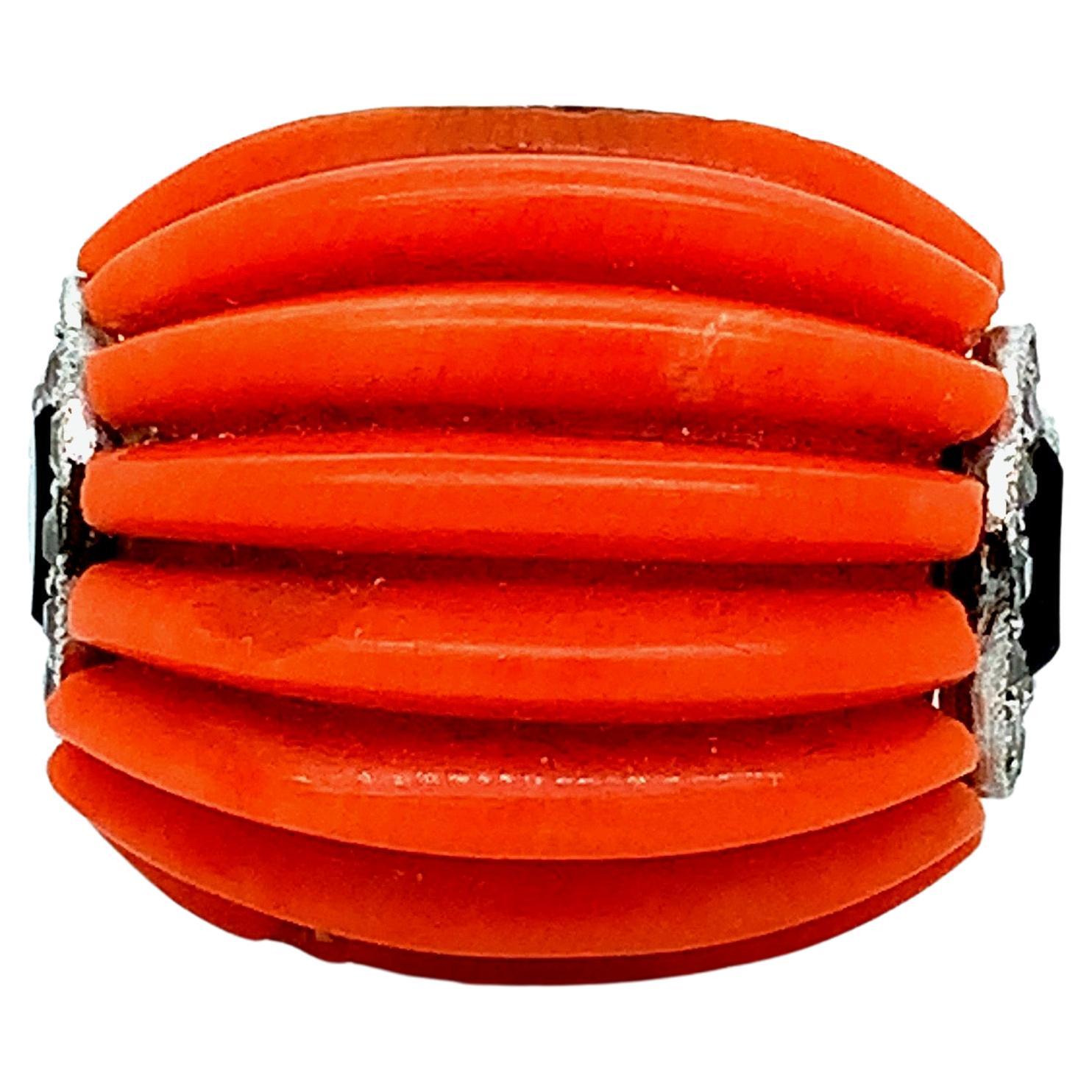 Art Deco Coral Ring For Sale