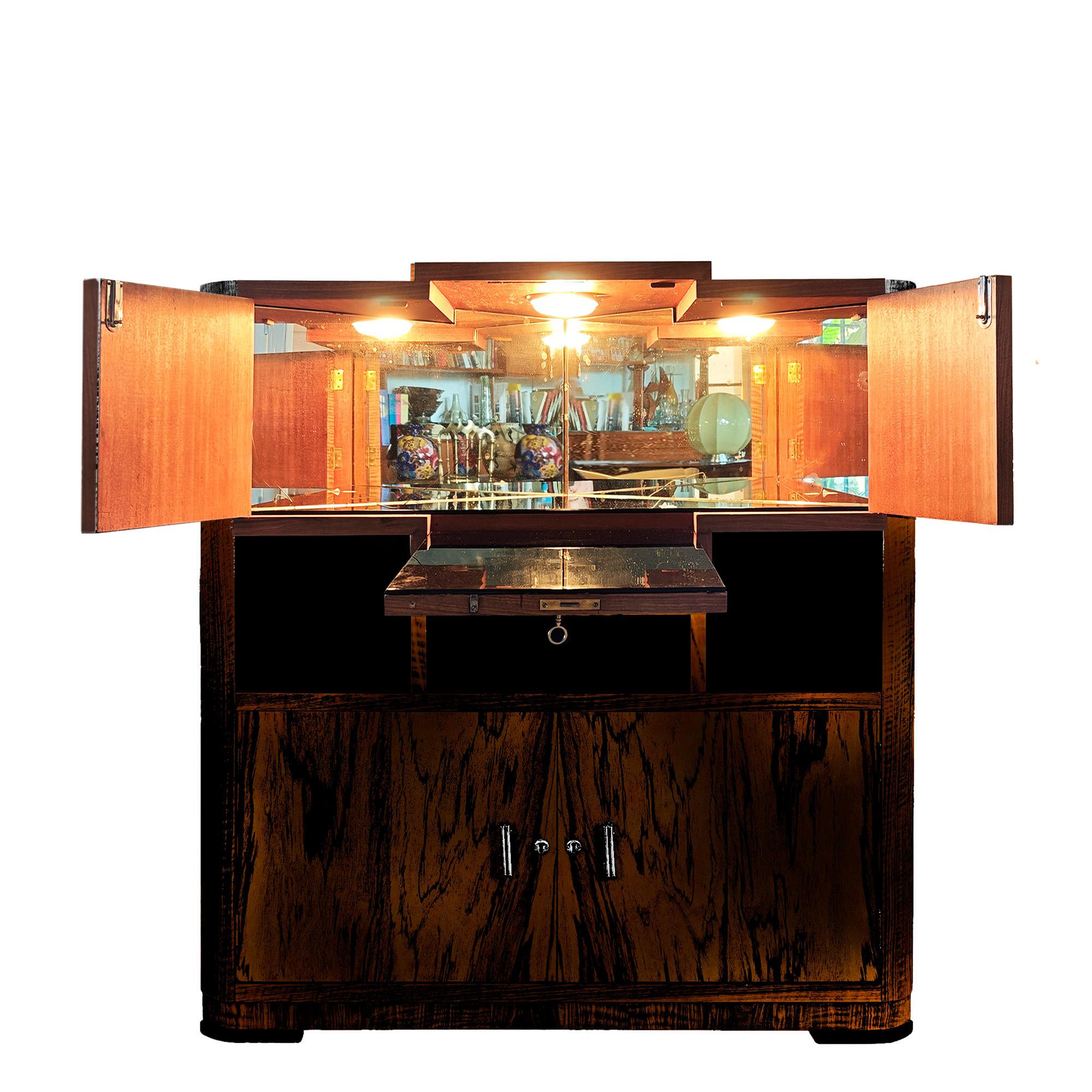 Laiton Meuble de bar d'angle Art Déco - Barcelone 1930 en vente