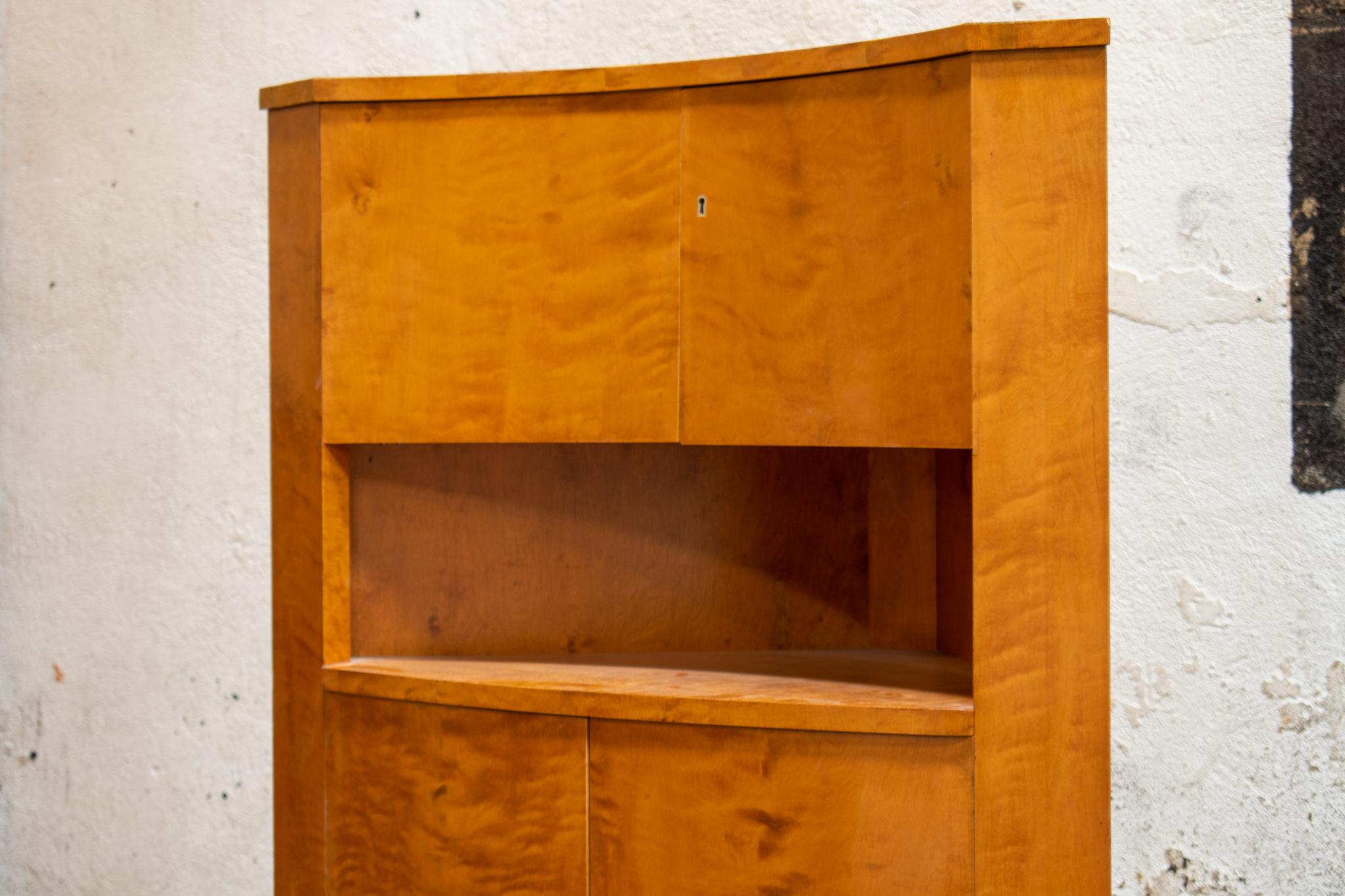 Mid-20th Century Art Deco Corner Bar Cabinet