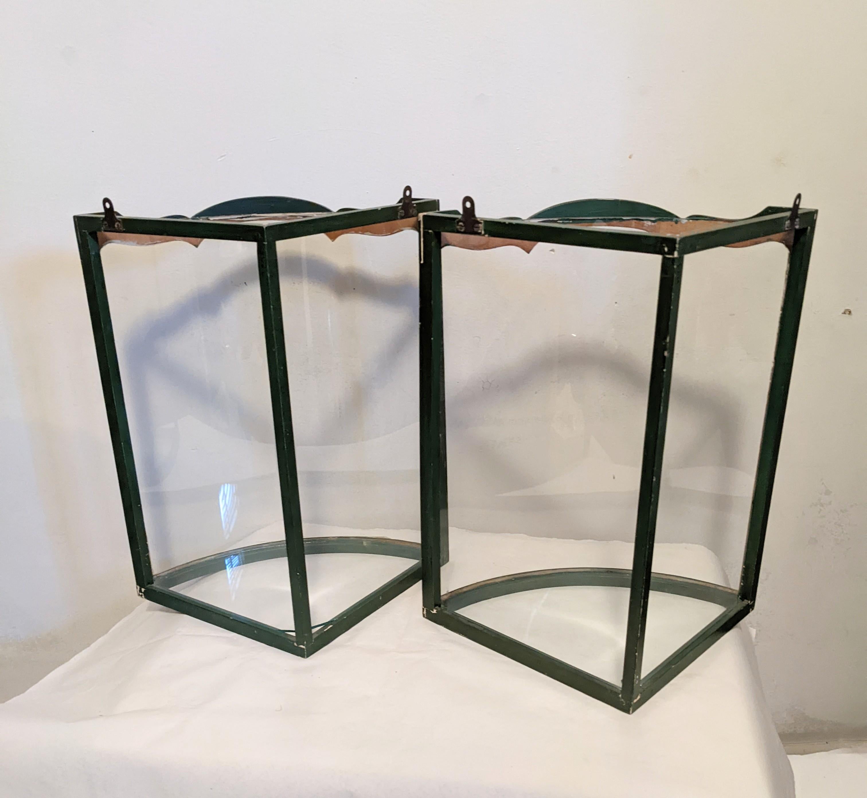 Art Deco Corner Vitrines, Candle Photophores In Good Condition For Sale In Riverdale, NY