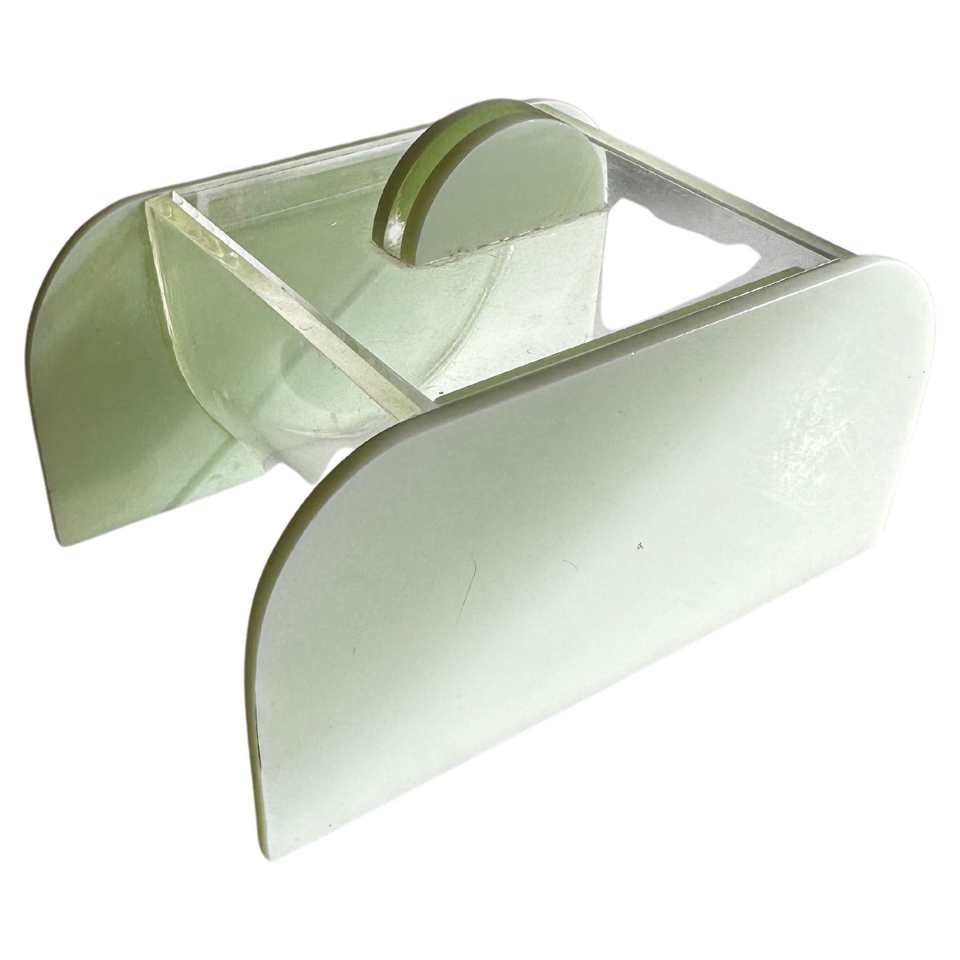 Boîte à cosmétiques Art Déco, verre acrylique, vert menthe en vente