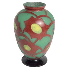 Art-Déco-Cosmos-Vase von Le Verre Francais