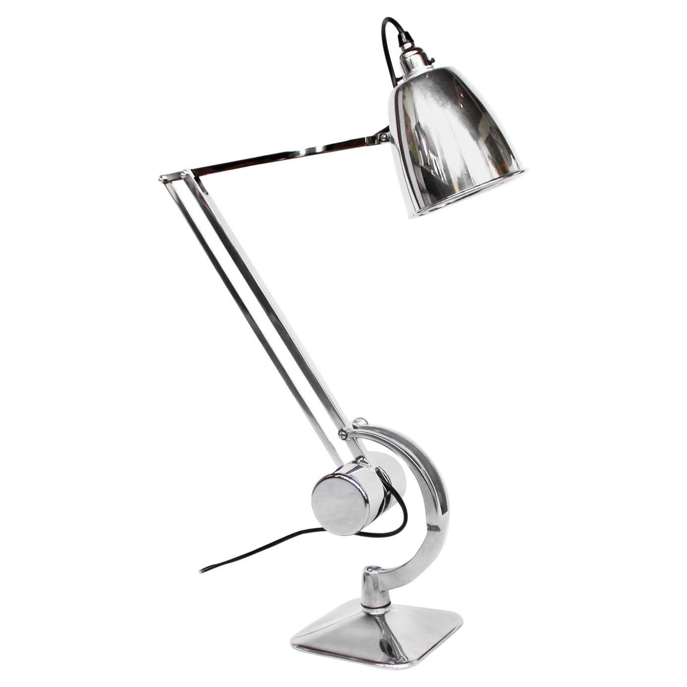 Hadrill and Horstmann Art Deco Counterpoise Desk Lamp Chromed and