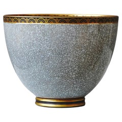 Art Deco Crackle Glazed Bowl by Gunnar Nylund for ALP, Sweden, 1930s