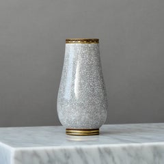 Vase Art Déco émaillé craquelé de Gunnar Nylund pour ALP, Suède, années 1930