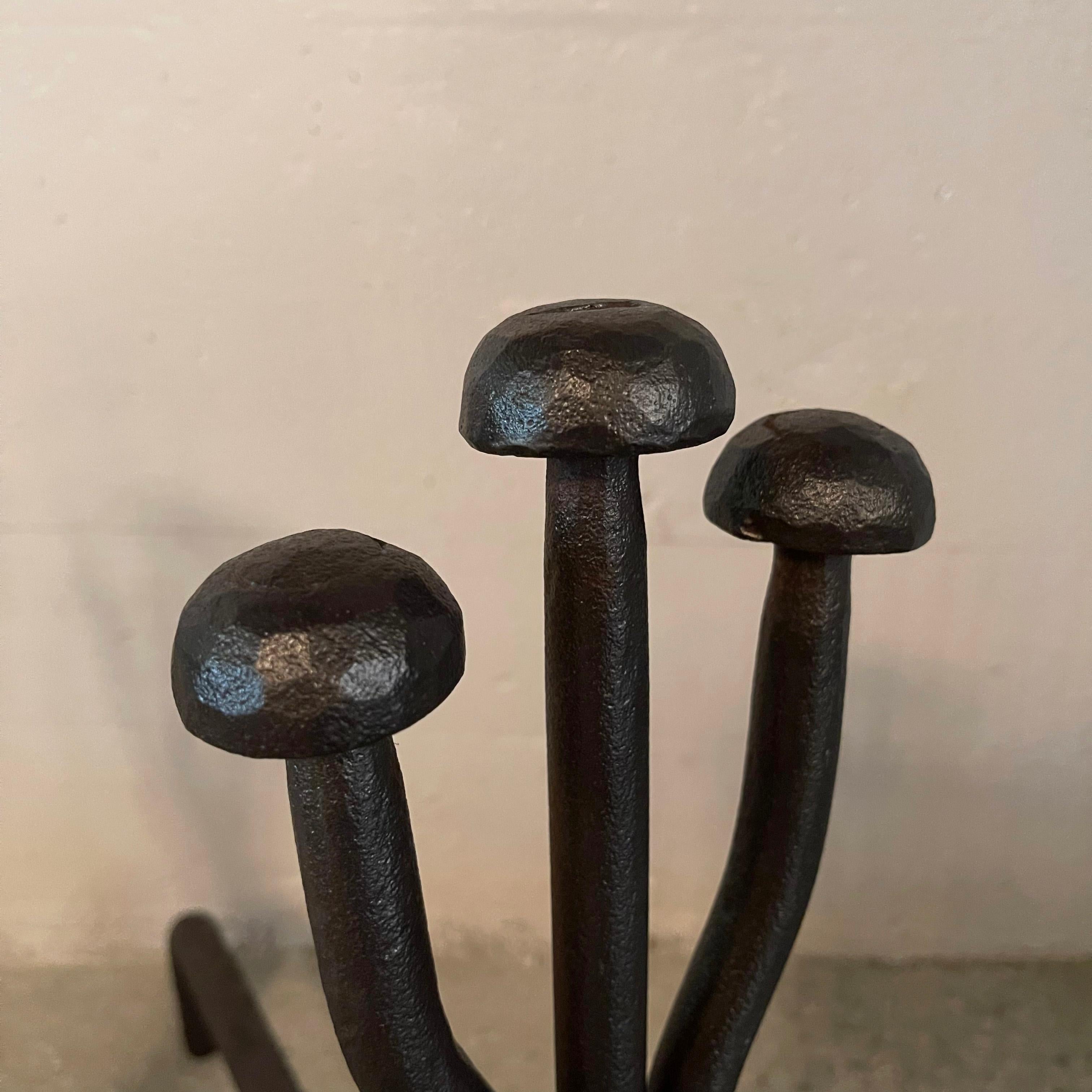 20th Century Art Deco Craftsman Hand-Forged Andirons For Sale