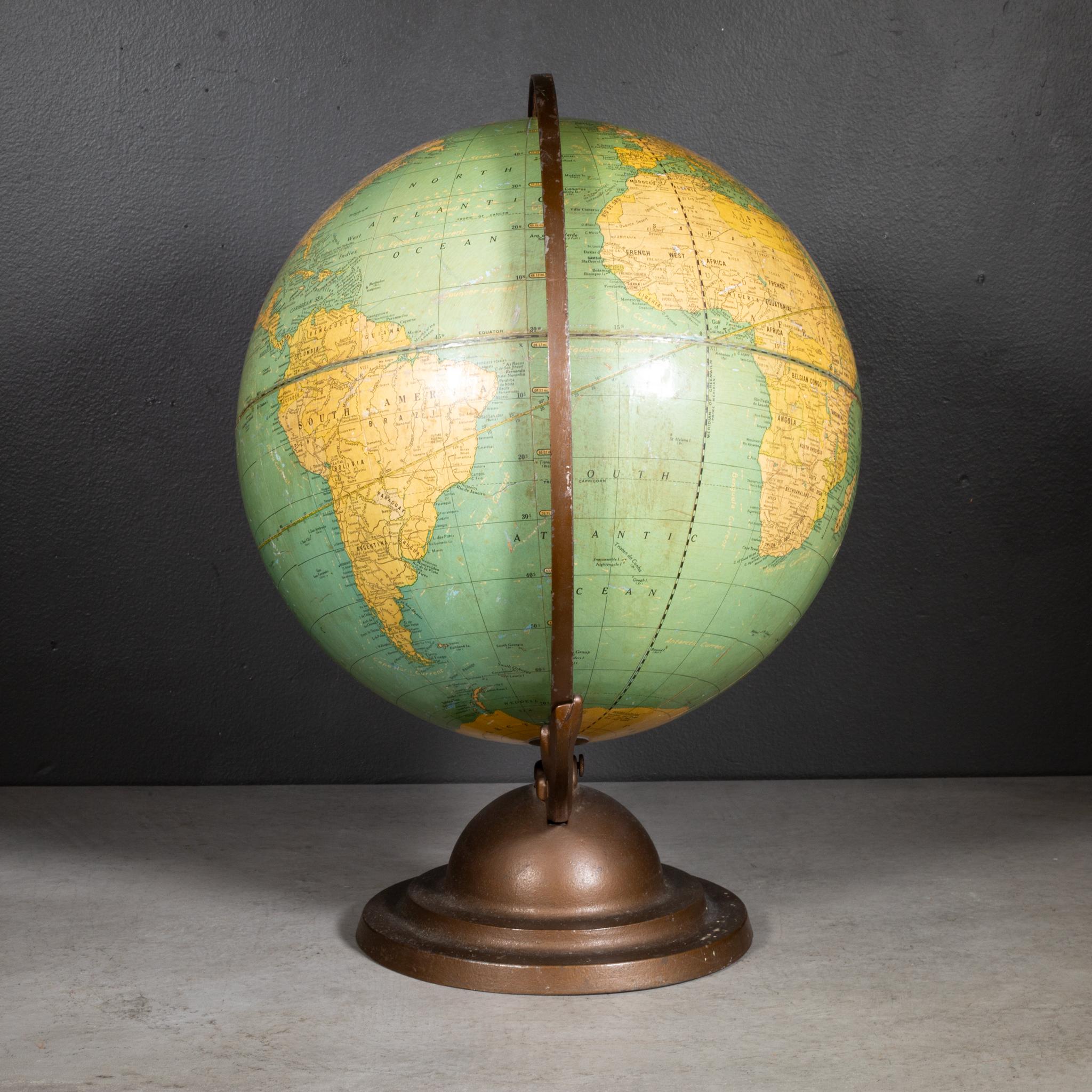 Globe terrestre de 12 pouces A.I.C. Crams c.1930-1939 Bon état - En vente à San Francisco, CA