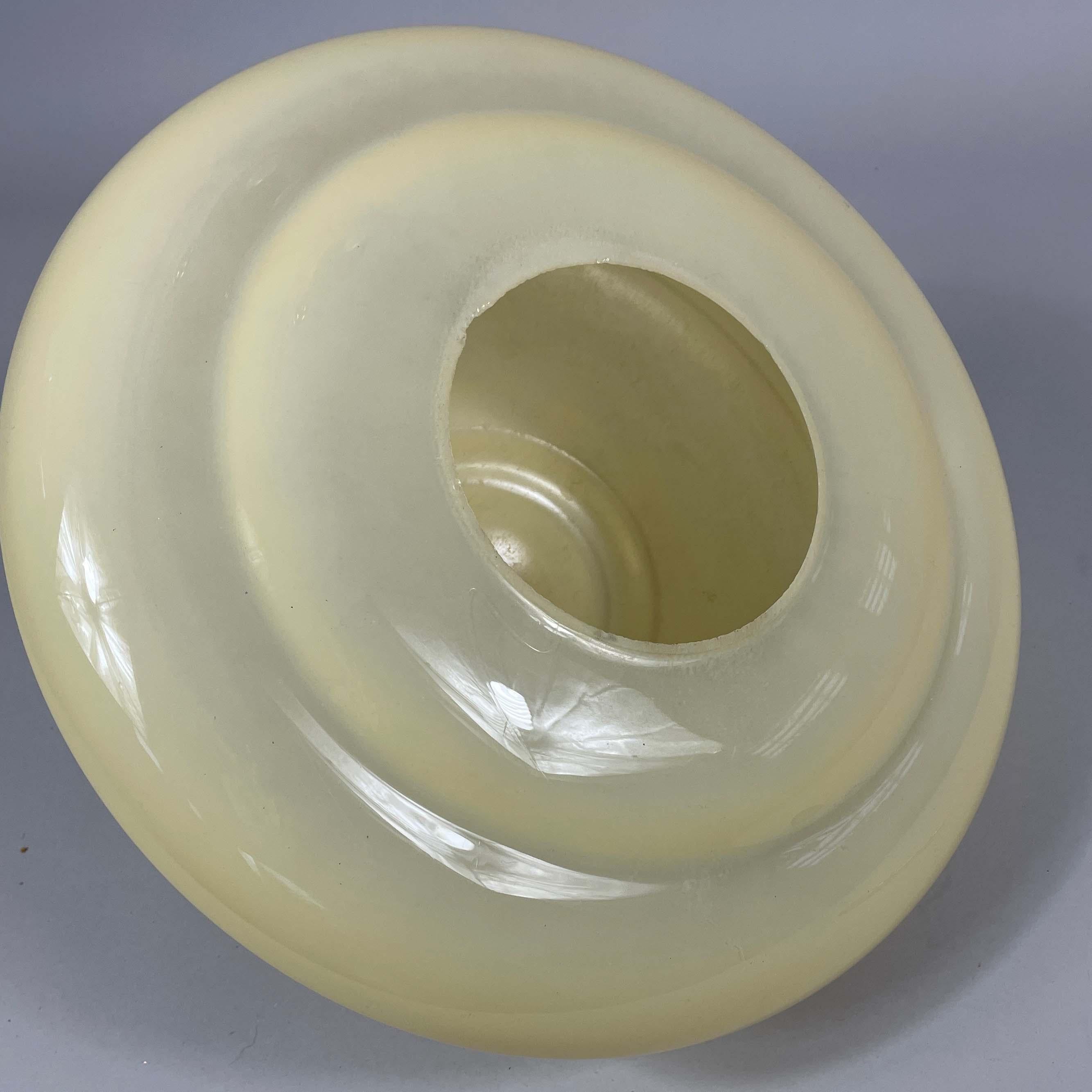 Art Deco Cream Opaline & Brass Pendant, Sweden 1940s 7