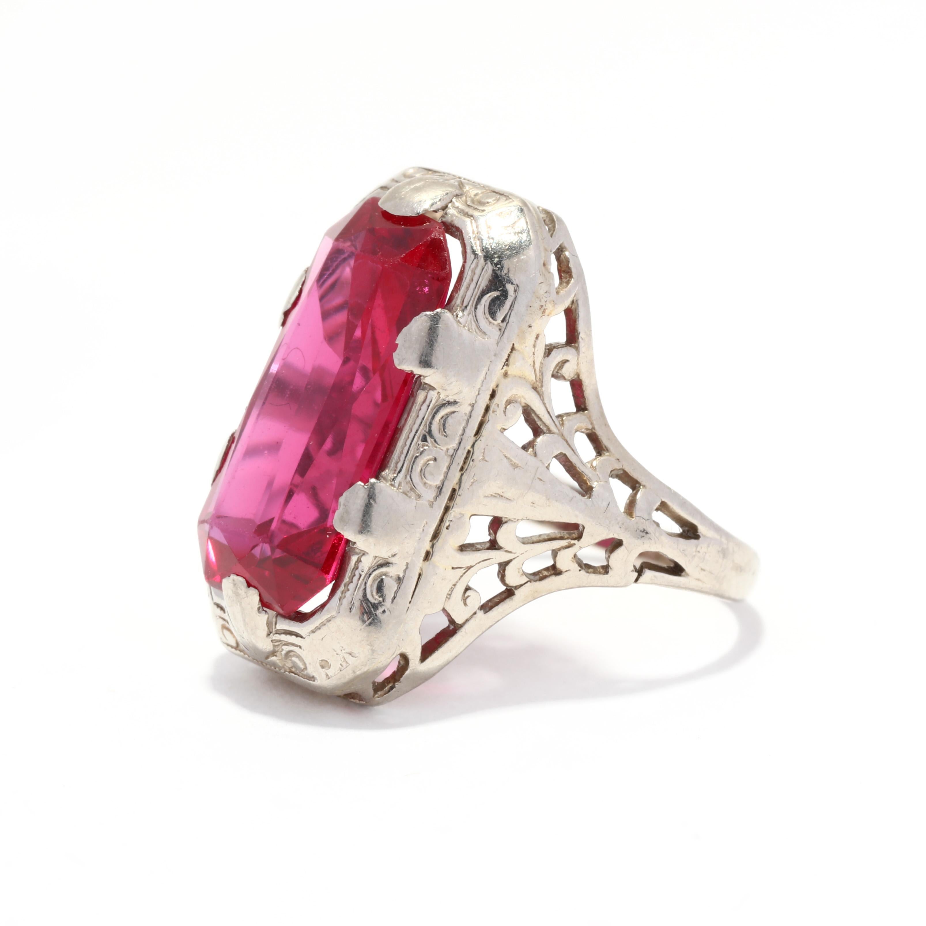 ruby rectangle ring