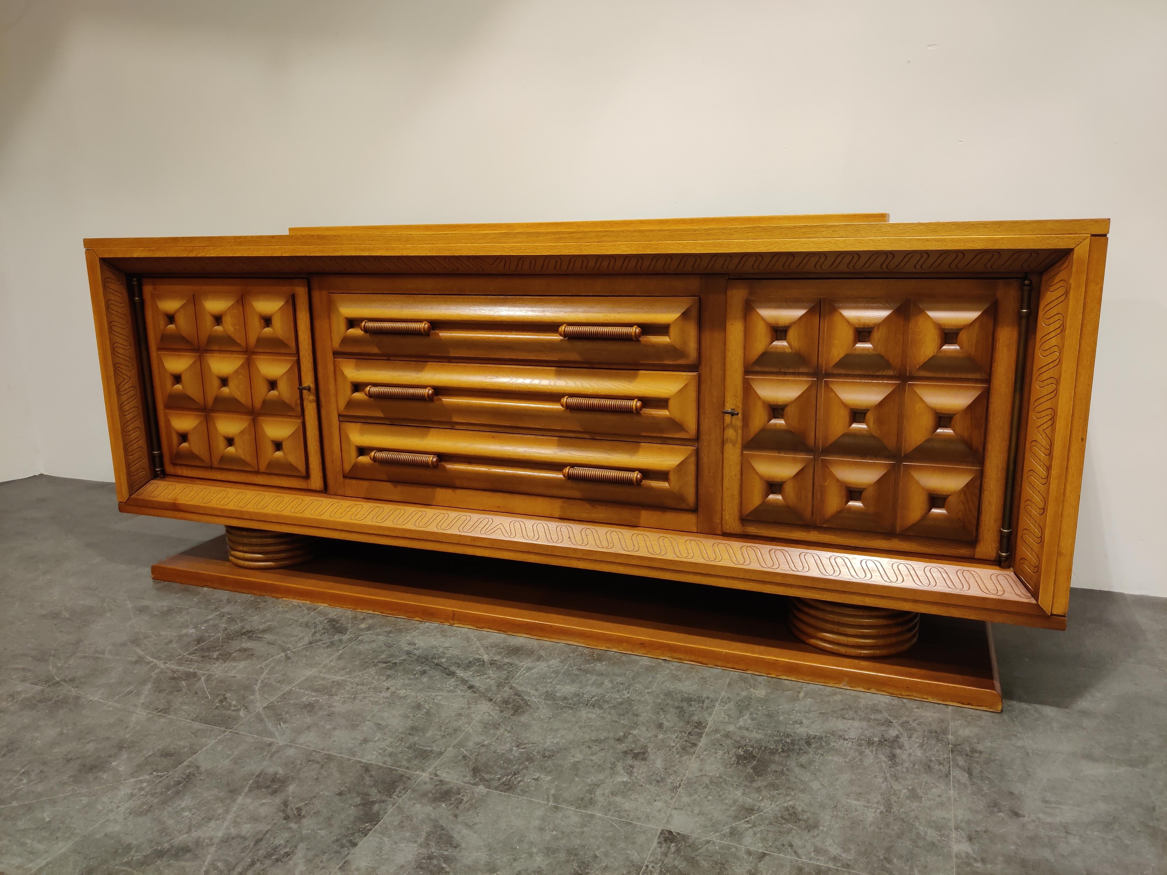 Mid-20th Century Art Deco Credenza by Charles Dudouyt, 1940s