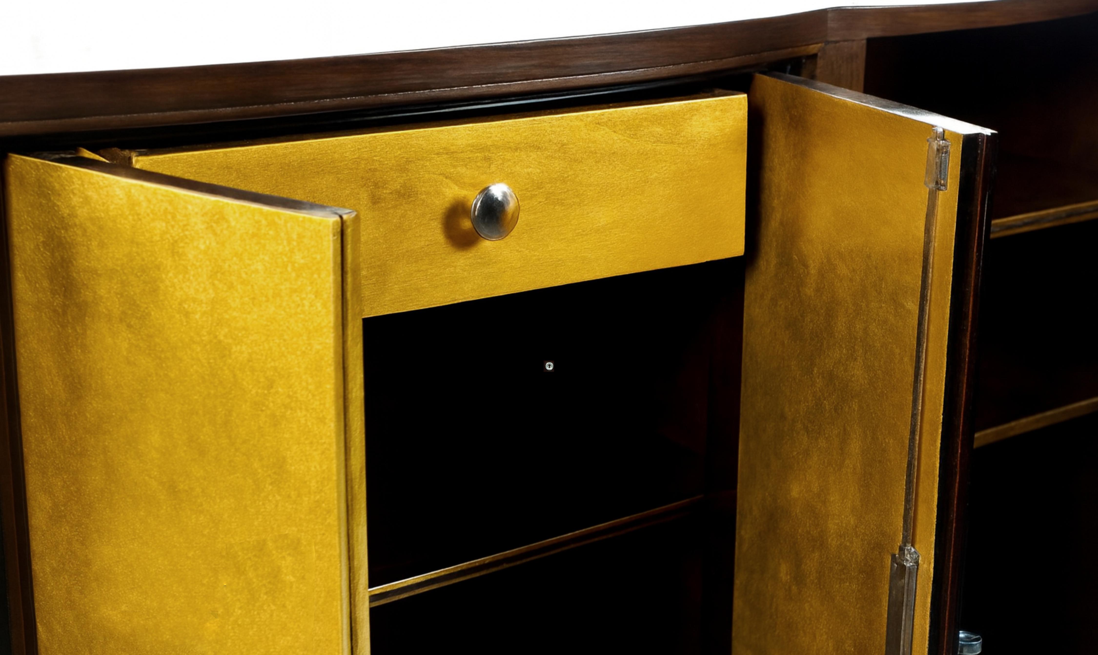 Art Deco Credenza Gilt Walnut Refinished, 20th Century For Sale 9